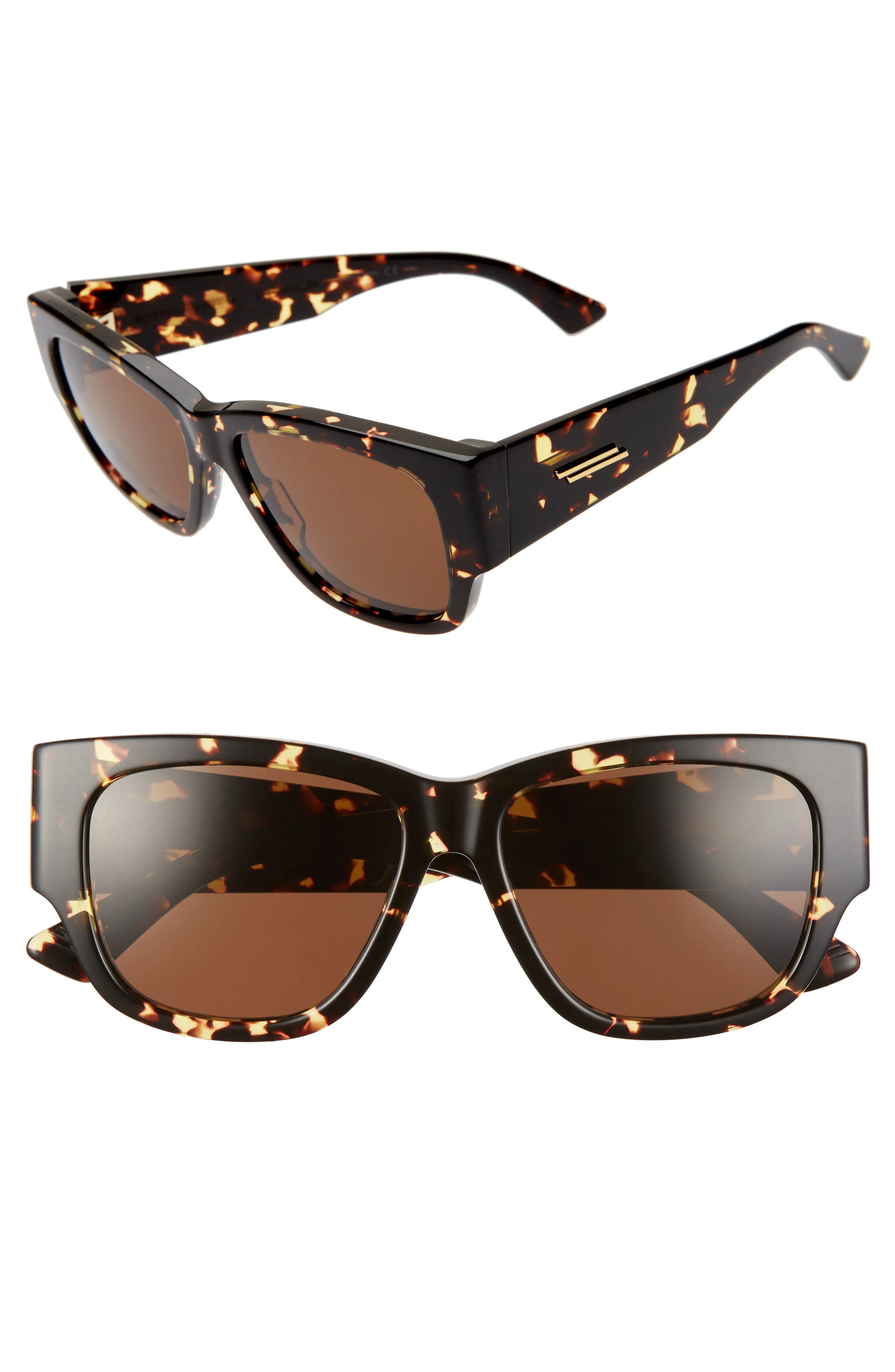 Bottega Veneta 55mm Cateye Sunglasses in Havana/brown - 1