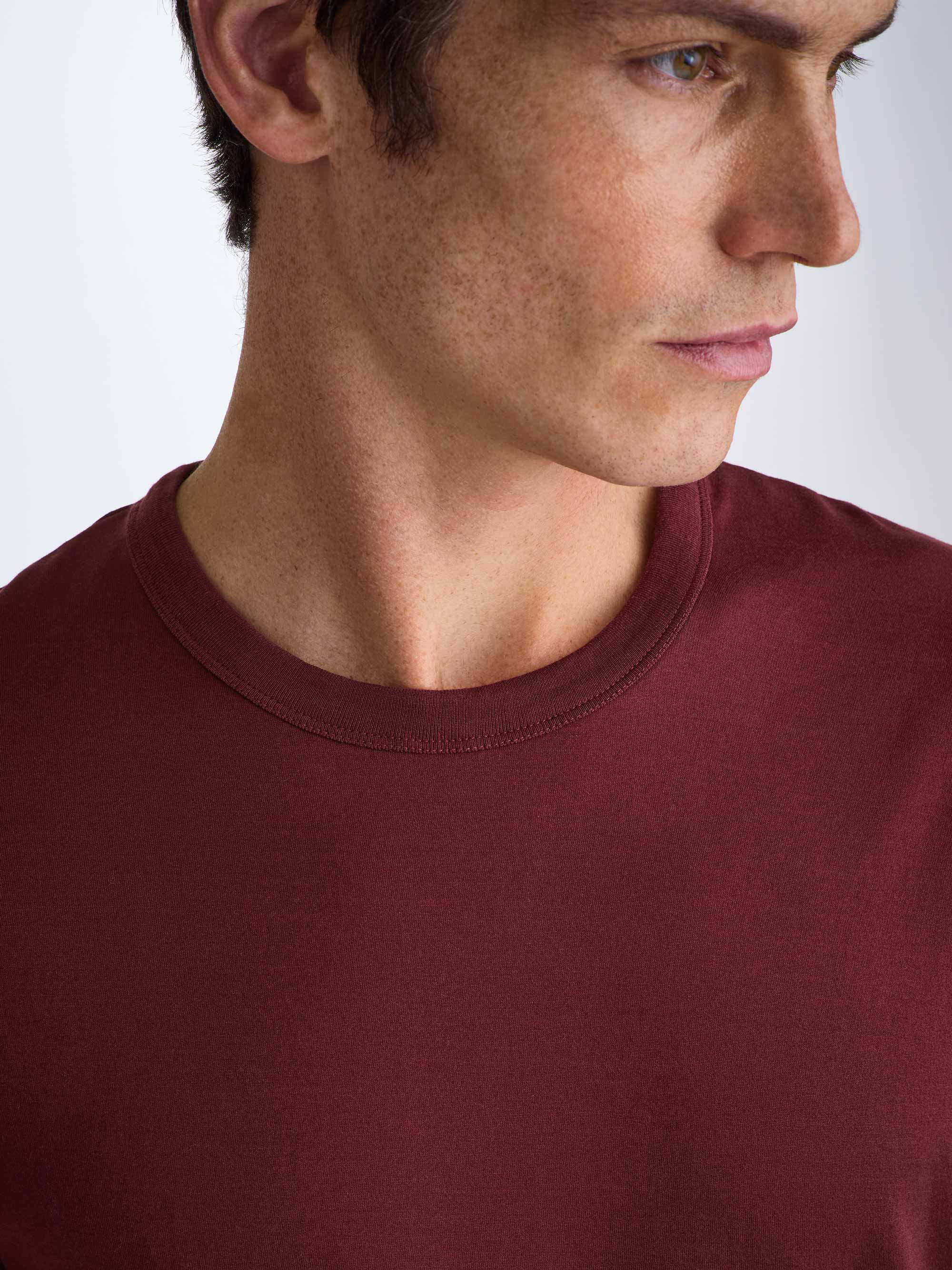 Men's T-Shirt Barny Pima Cotton Burgundy - 5
