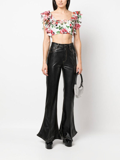 PHILIPP PLEIN cropped floral-print blouse outlook
