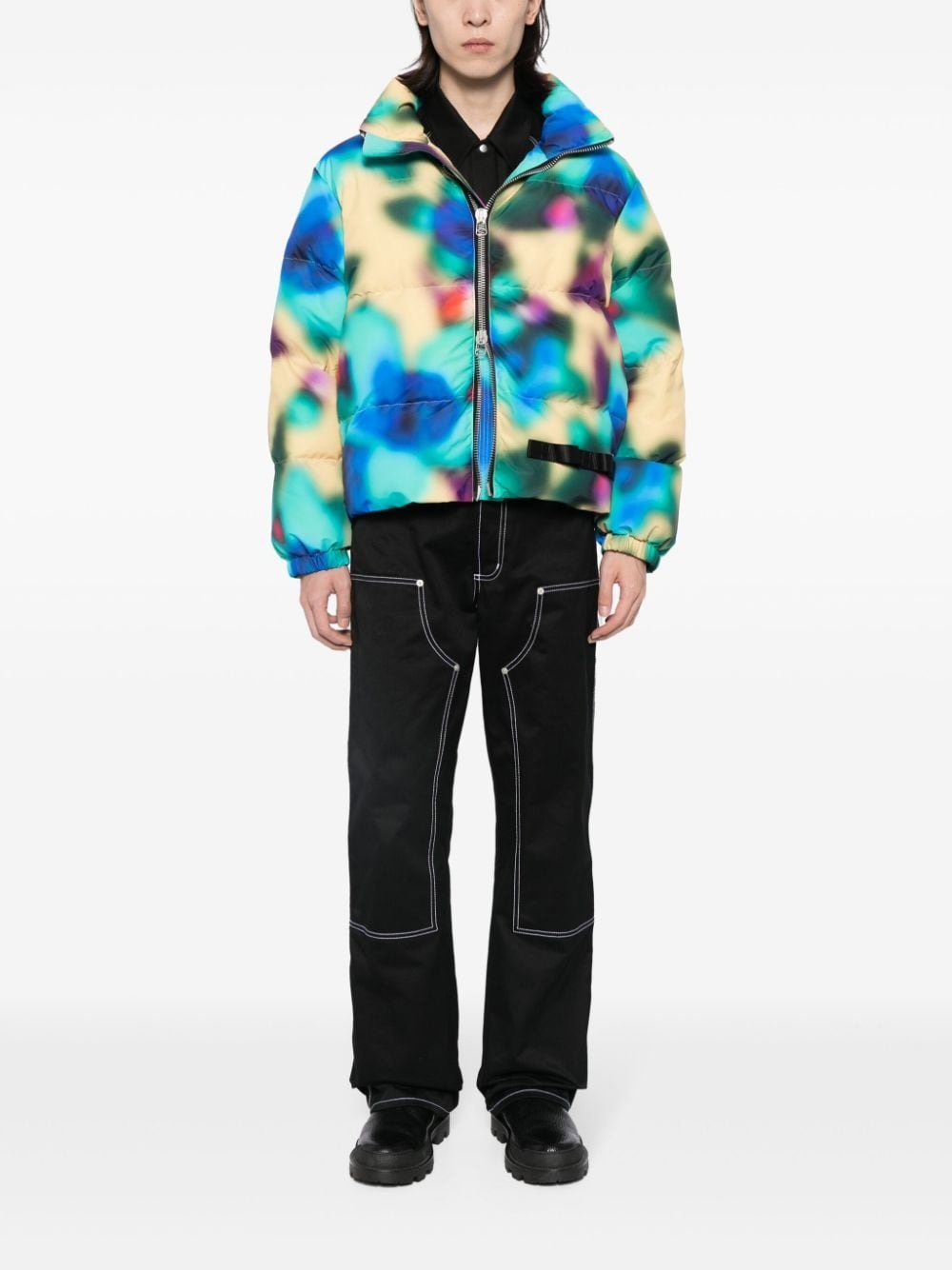 abstract-print padded jacket - 2