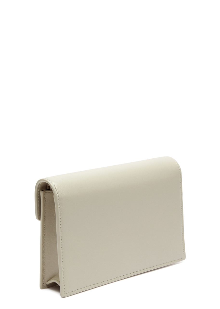 Saint Laurent Envelope Leather Wallet on Chain, Leather Wallet, White - 2