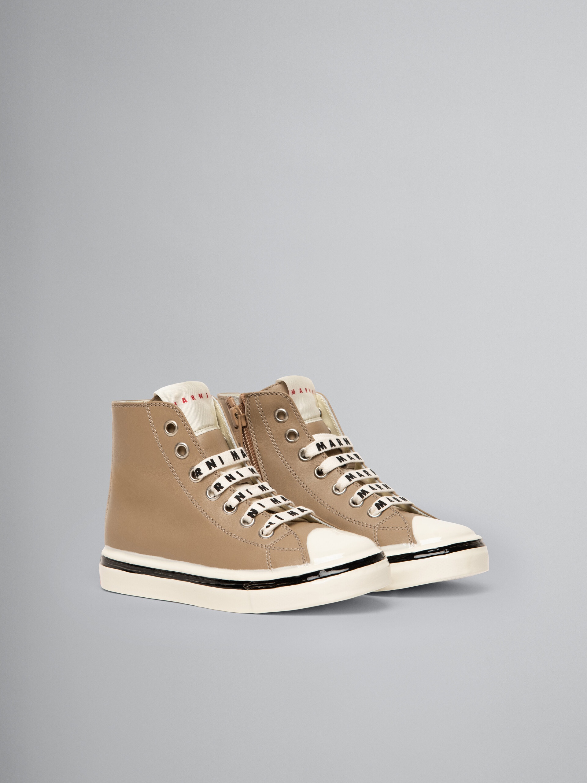 BROWN LEATHER SNEAKER - 2
