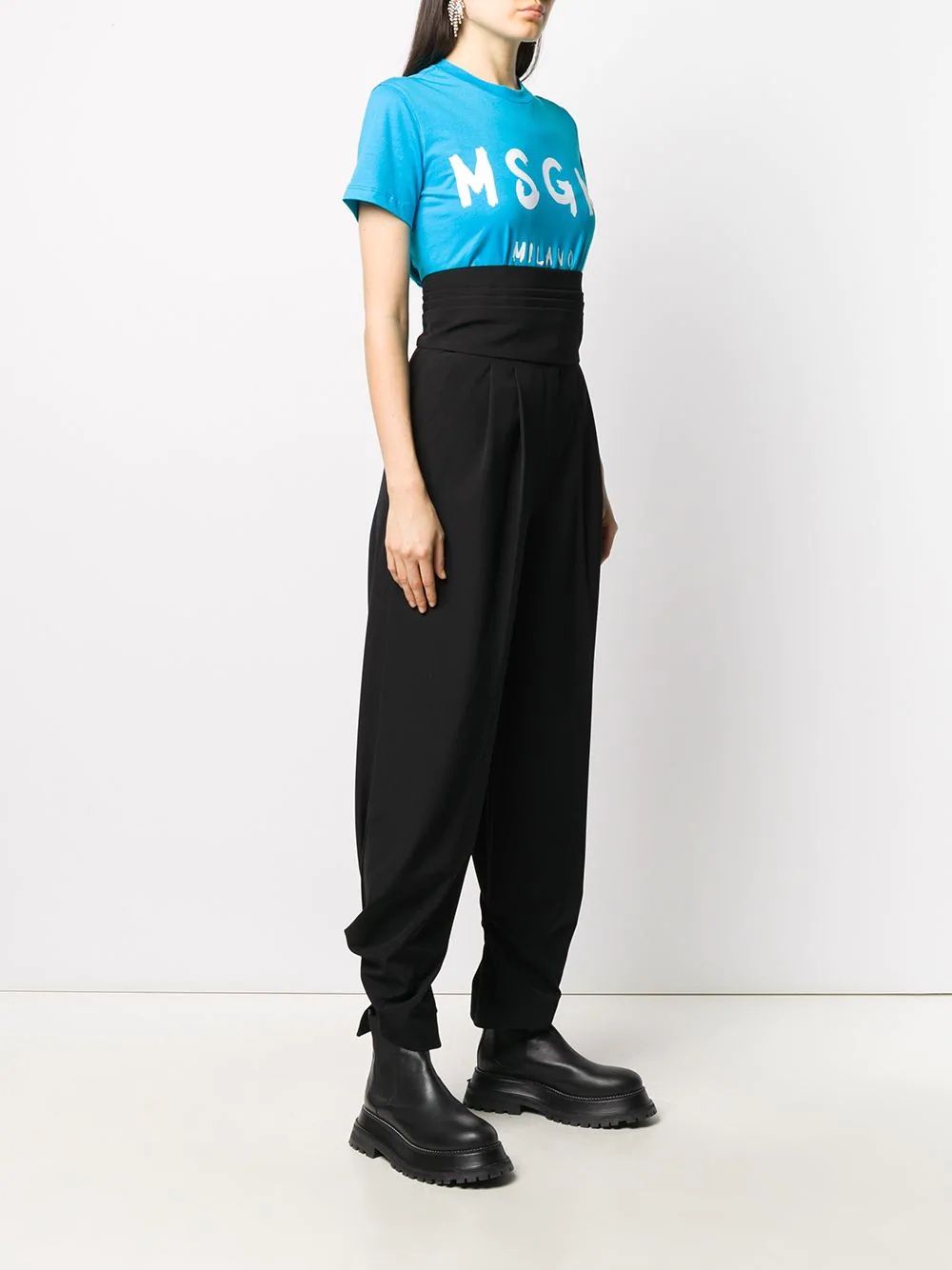 high-waisted pleated trousers - 3