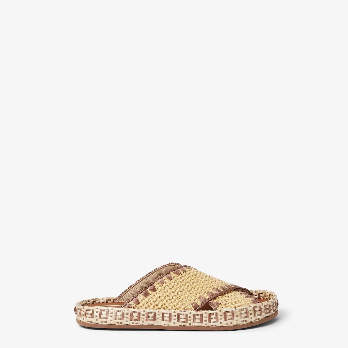 Slides Beige raffia flats - 1