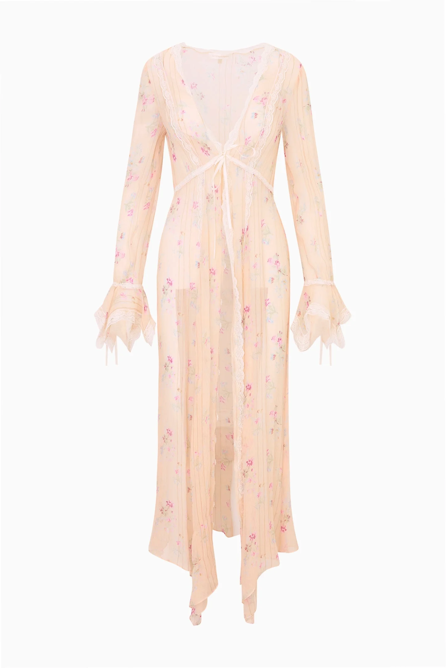 Mariven Silk Lace-Trimmed Duster - 1