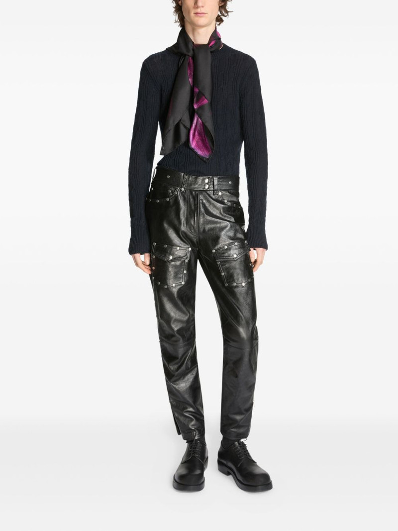Dries Van Noten flower-print silk scarf outlook