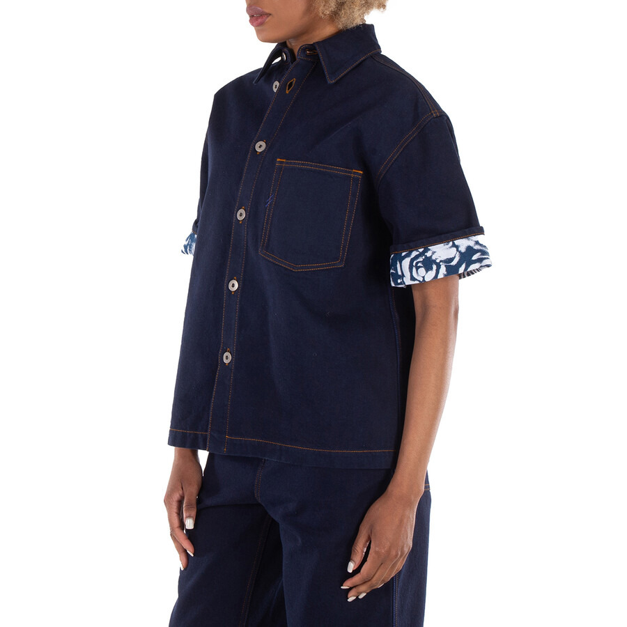 Burberry Logo-Patch Denim Cotton Shirt - 2