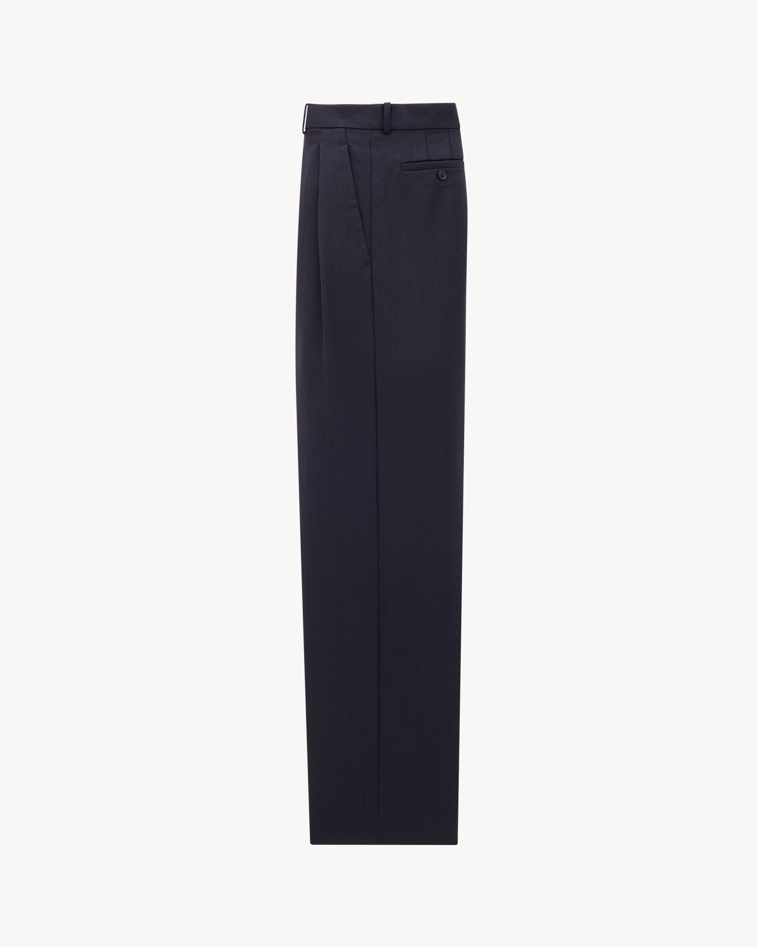 LOW-WAISTED PANTS IN WOOL CHINÉ - 3