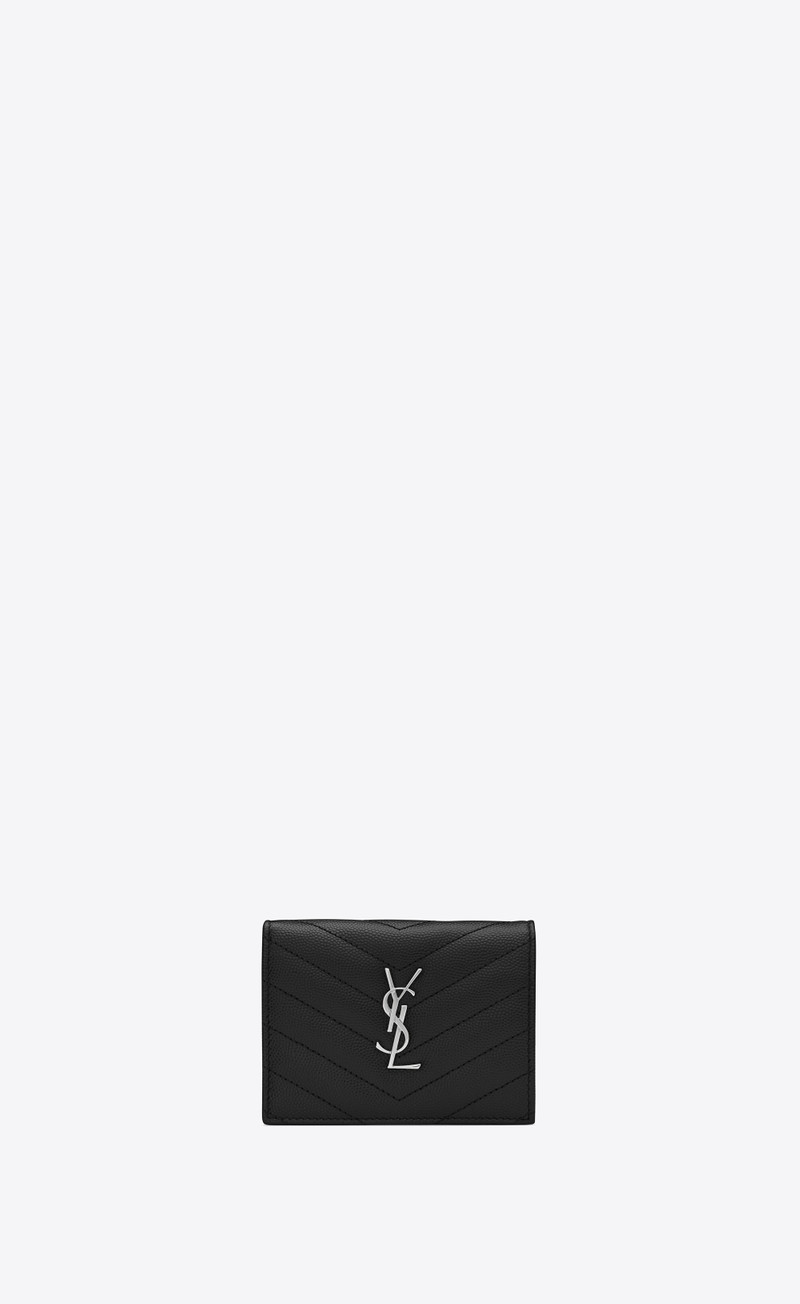 cassandre saint laurent matelassé flap card case in grain de poudre embossed leather 1