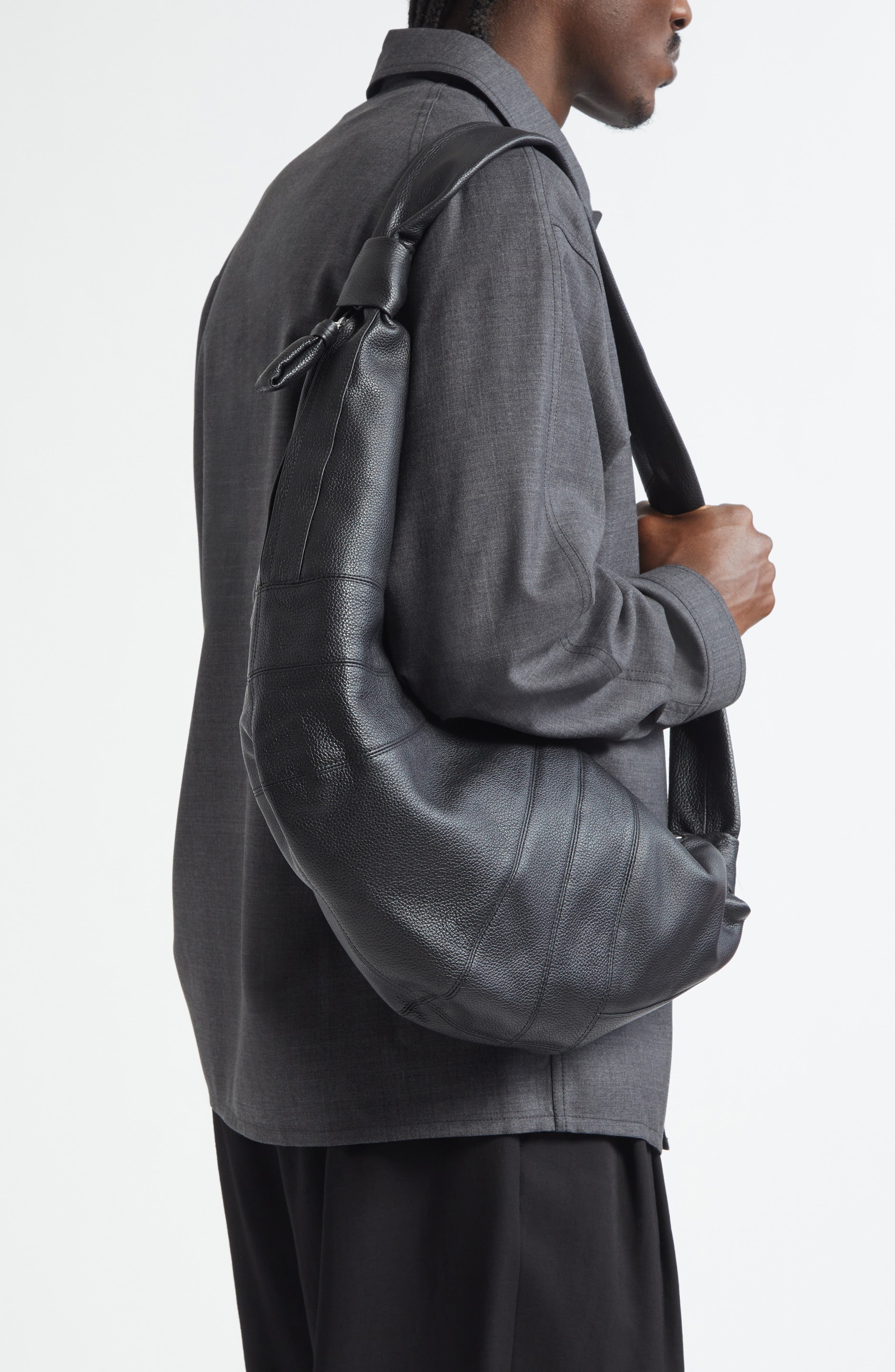 Lemaire Large Croissant Leather Bag in Black at Nordstrom - 2