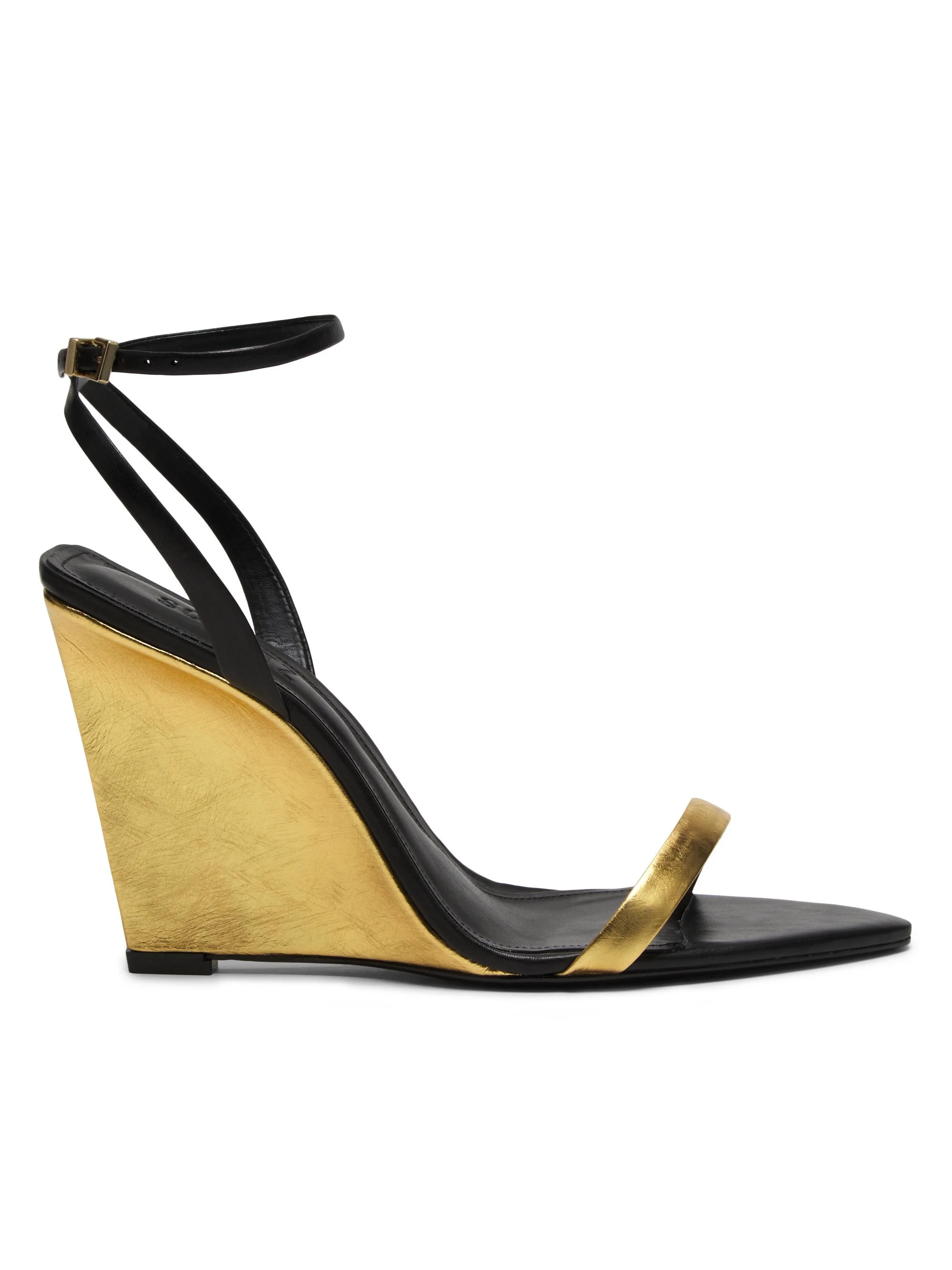 Women's Melanie 100MM Leather Wedge Sandals - Ouro Black - 1