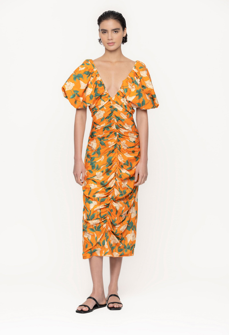 Agua by Agua Bendita Camelia Sabanero Dorado Midi Dress outlook