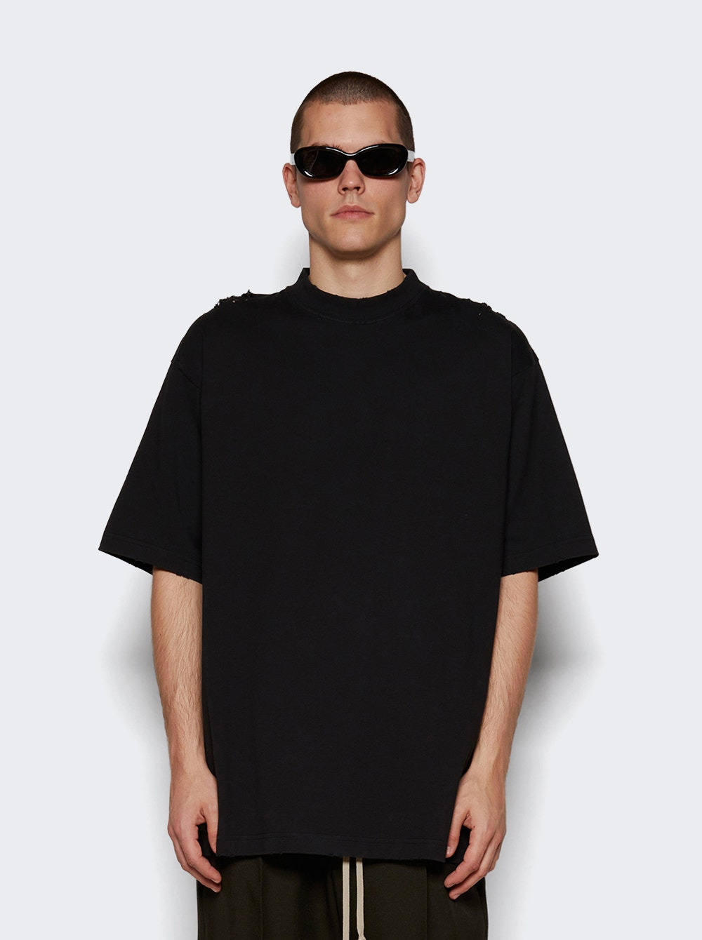 Distressed T-shirt Faded Black - 3
