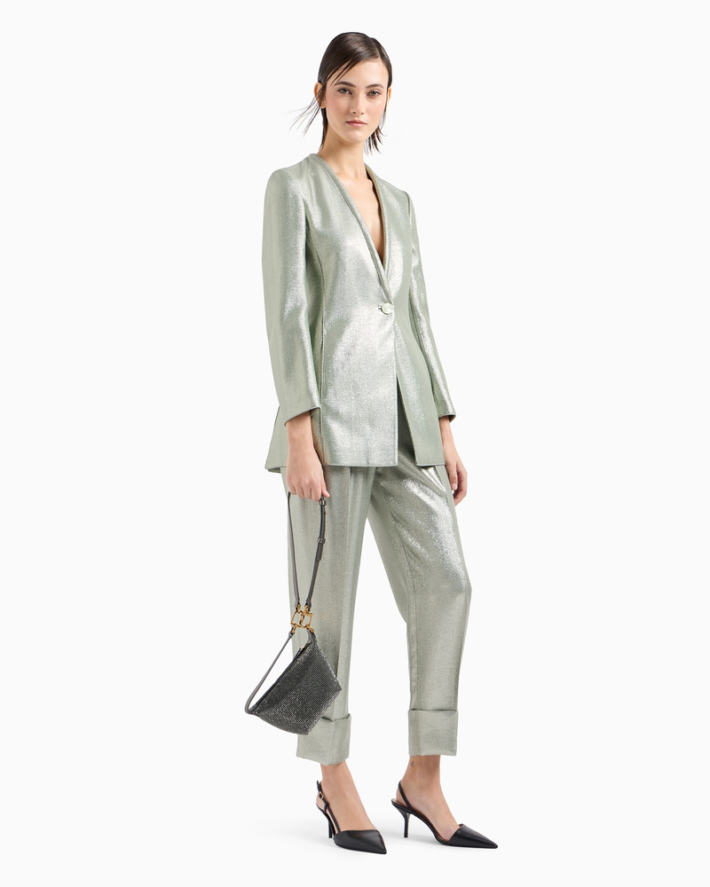 La Prima Soft mini handbag in metallic knit with rhinestones 6