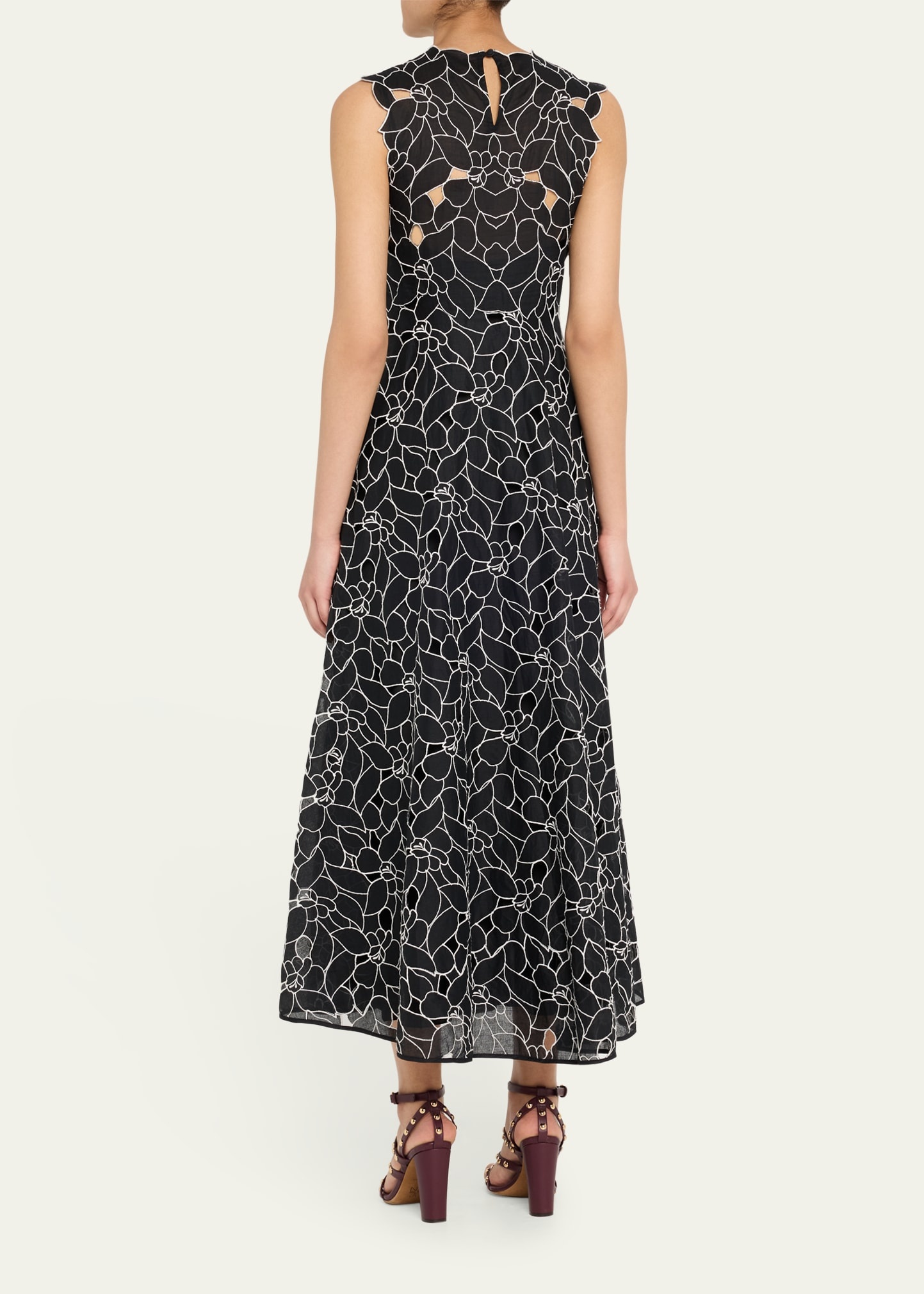 Kiana Embroidered Sleeveless Midi Dress - 3