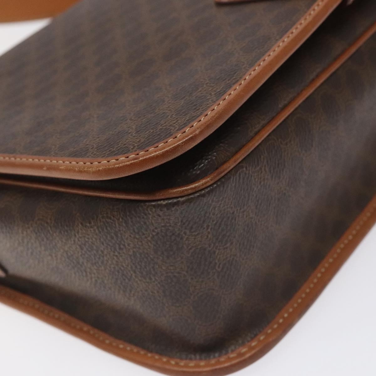 CELINE Macadam Canvas Shoulder Bag Pvc Leather Brown - 15