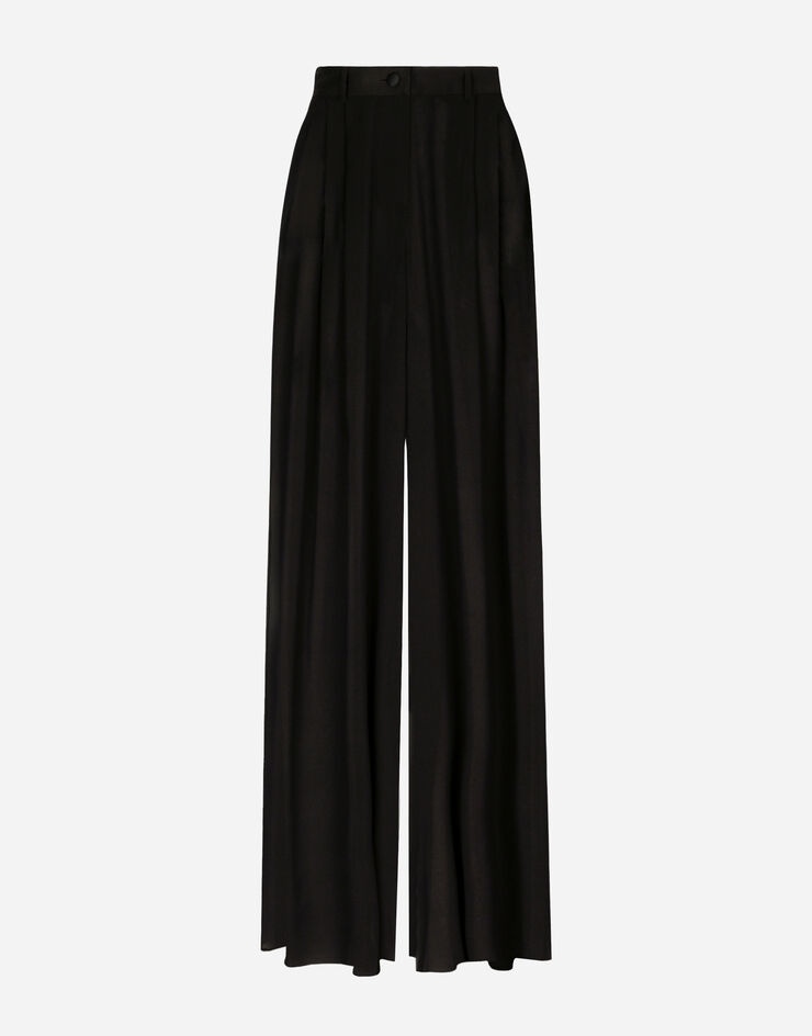 Silk chiffon wide-leg pants - 1