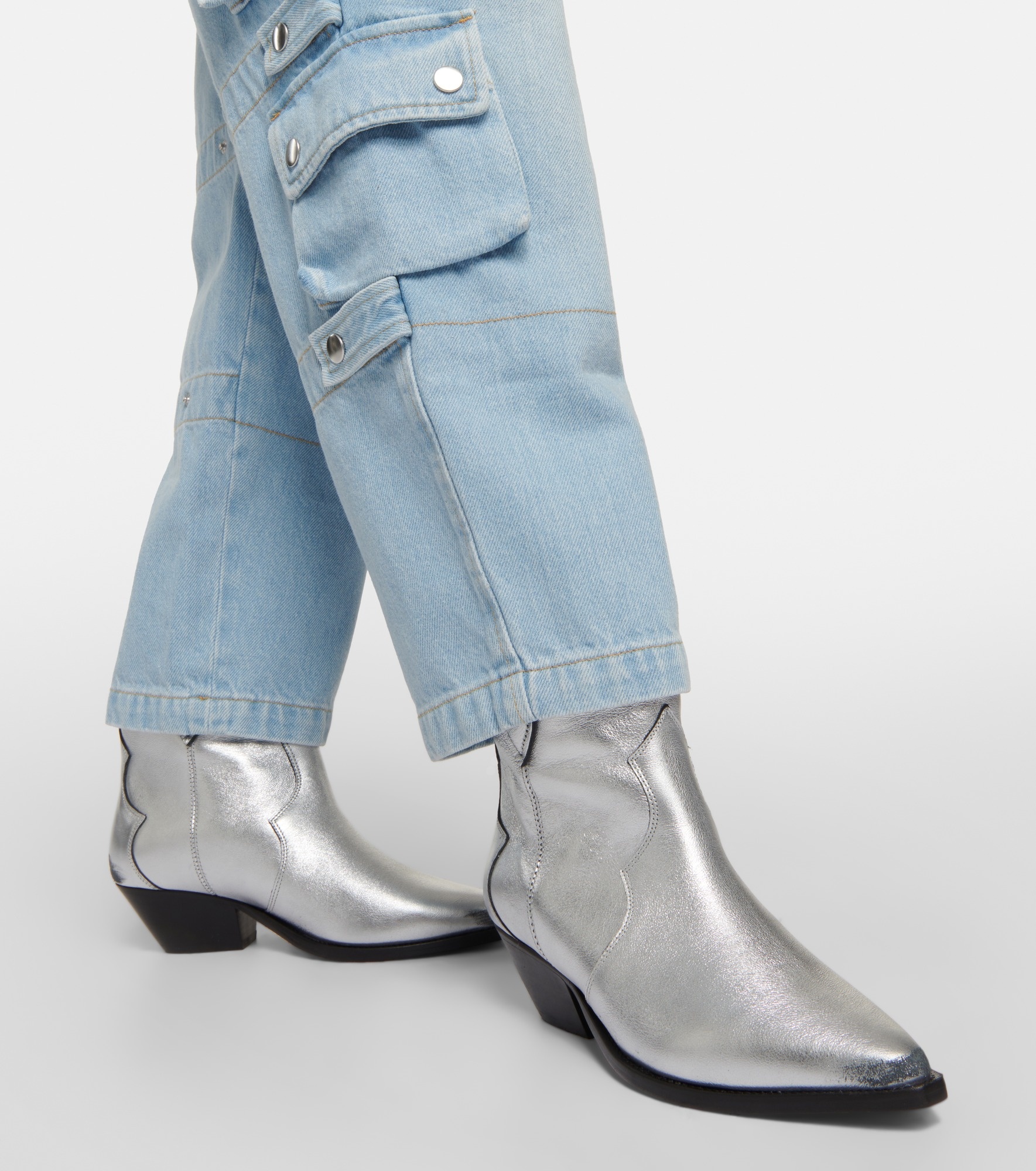 Dewina metallic leather ankle boots - 4