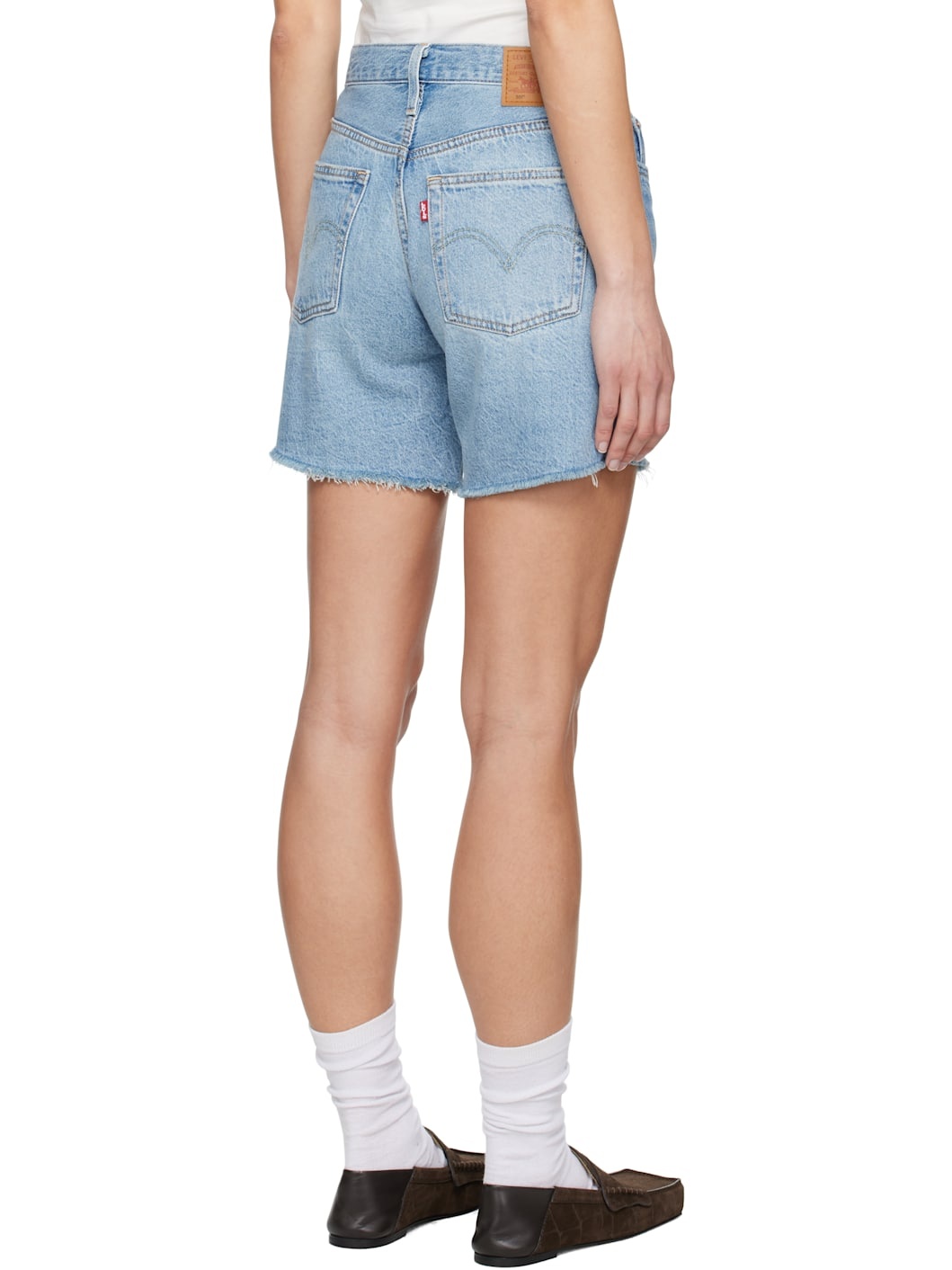 Blue 501 Original Fit Mid-Thigh Lightweight Denim Shorts - 3