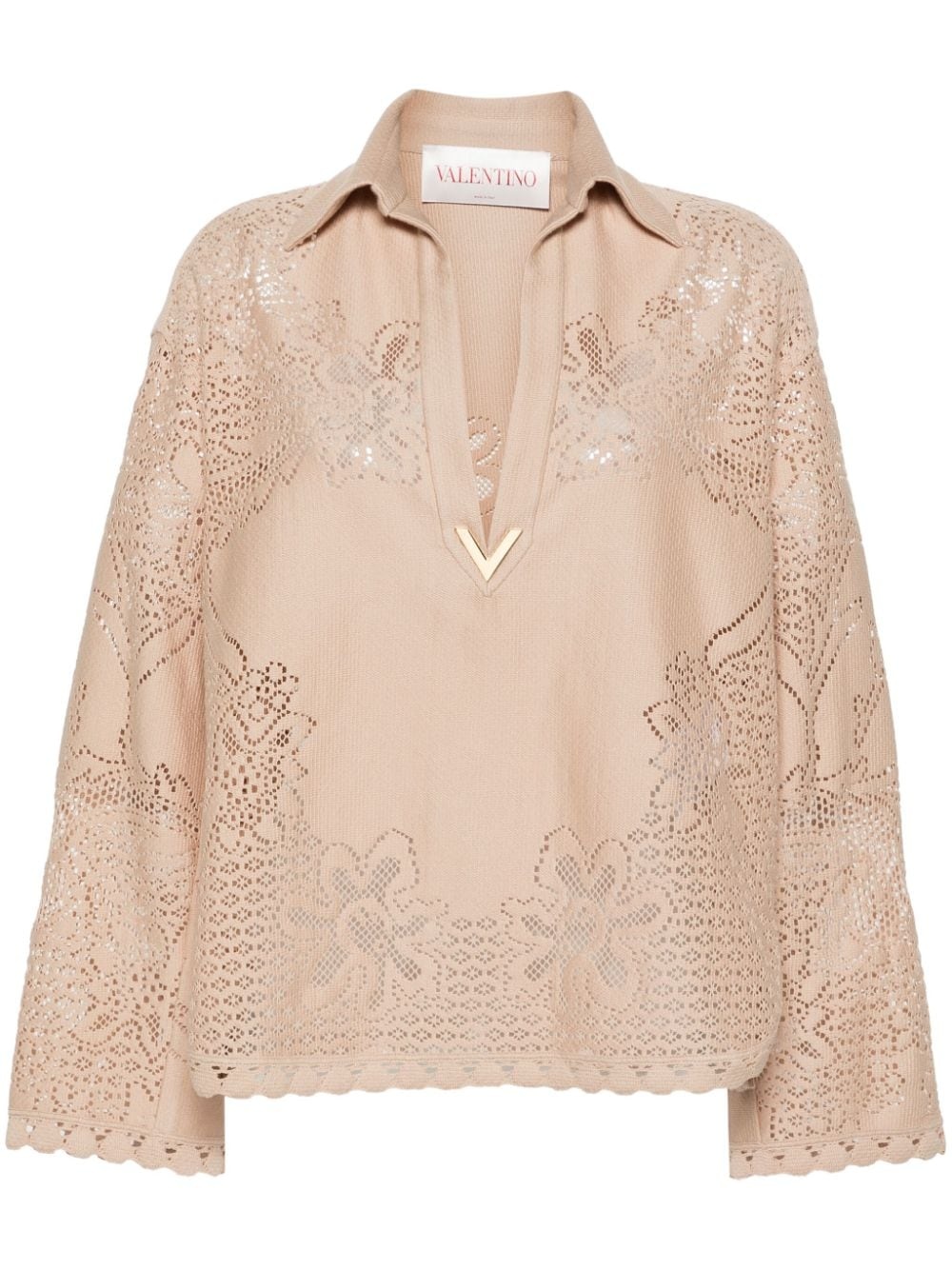 embellished lace blouse - 1