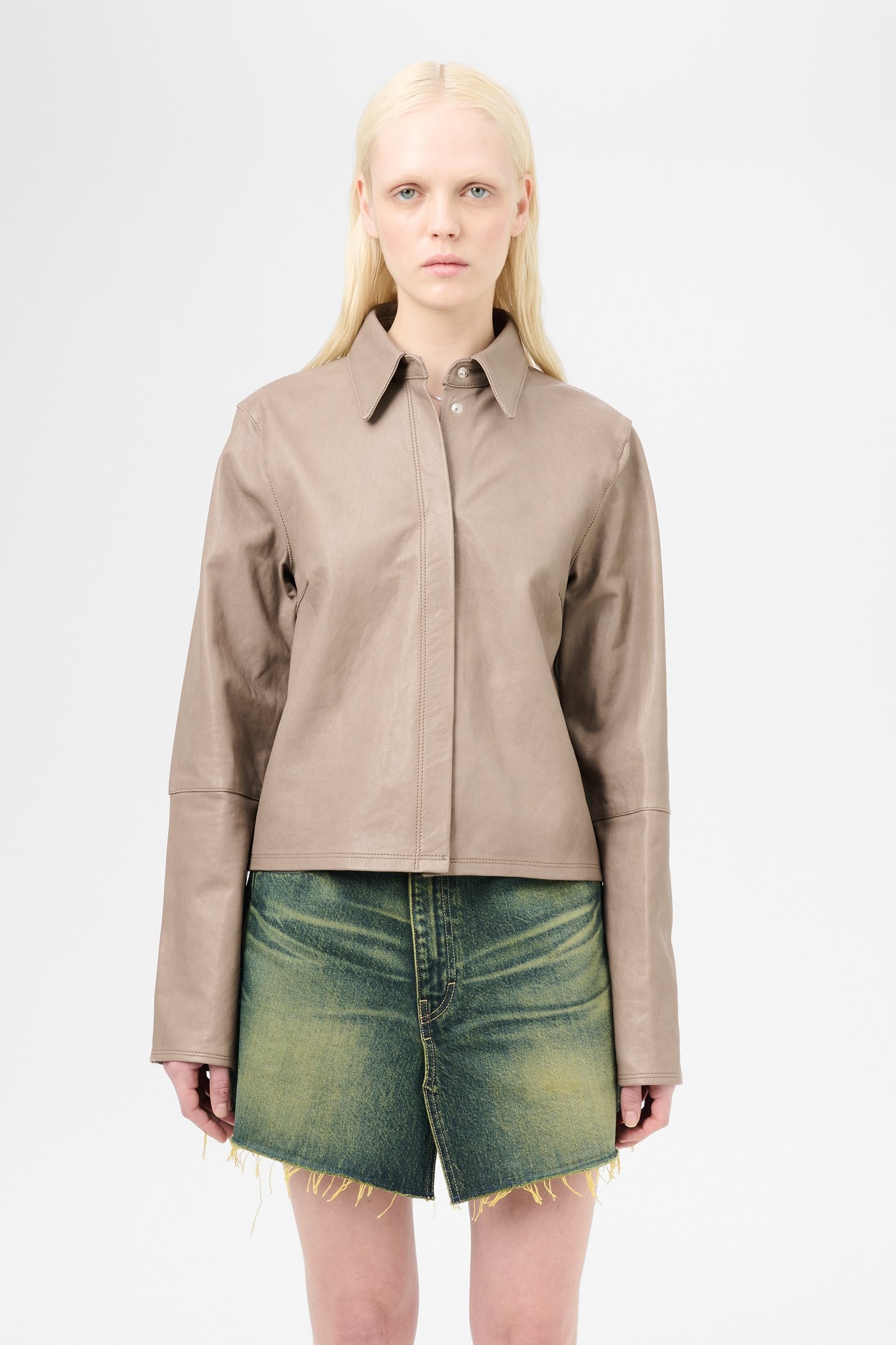 Auto Shirt 70s Grey Velvet Lamb Skin - 3