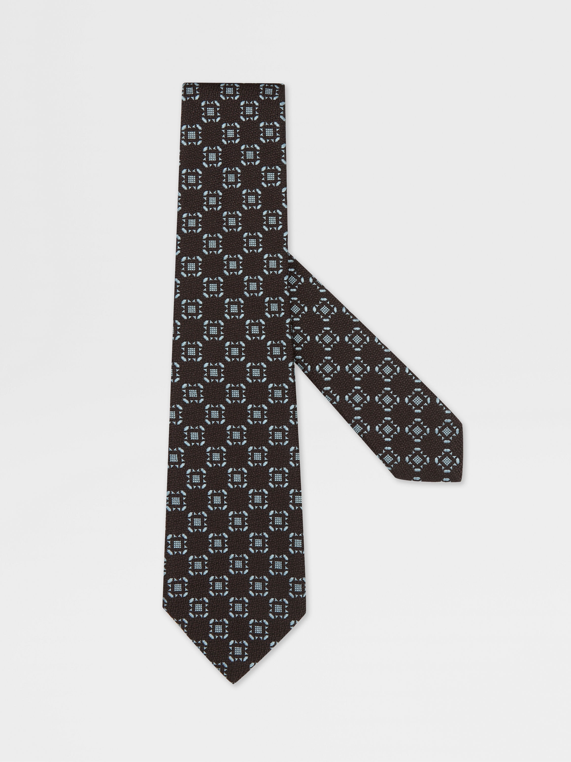 DARK BROWN SILK TIE - 1