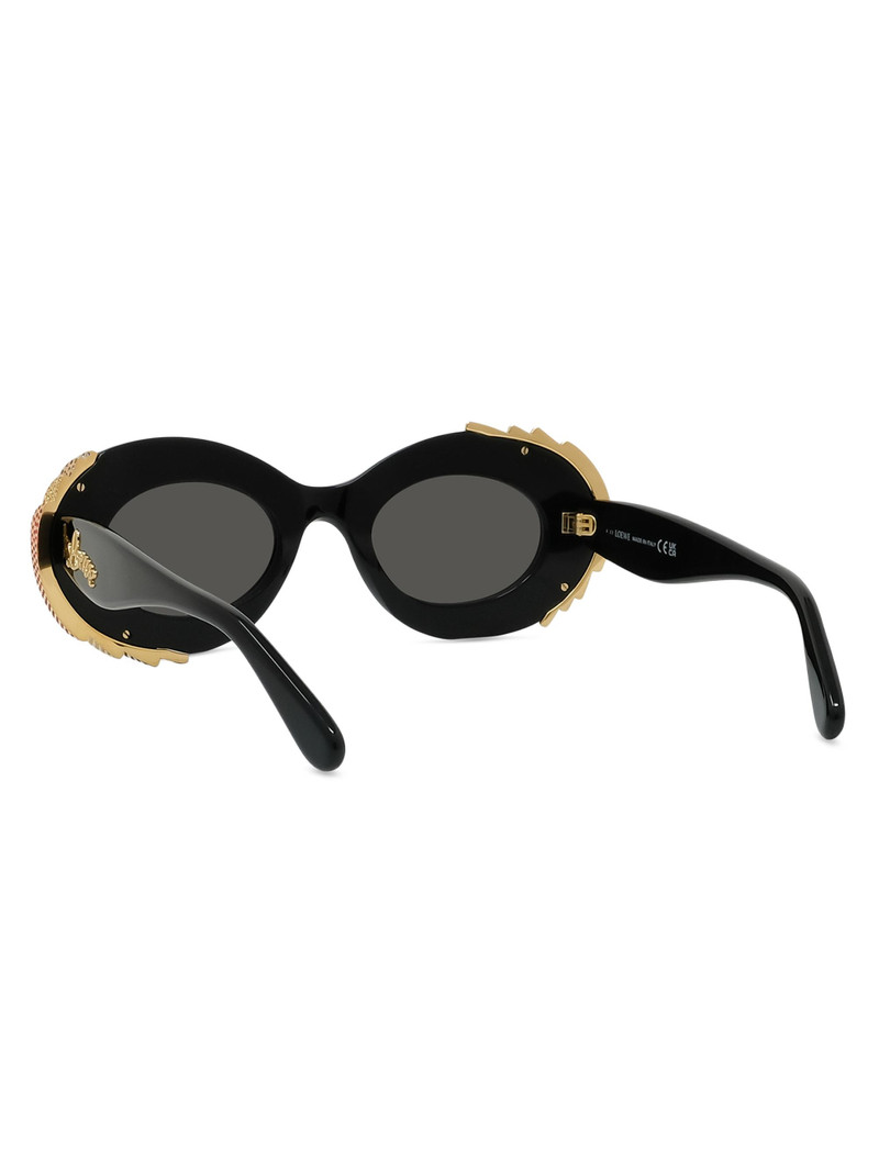 Men's x Paula's Ibiza 47MM Oval Sunglasses - Black Gold Dark Grey 4