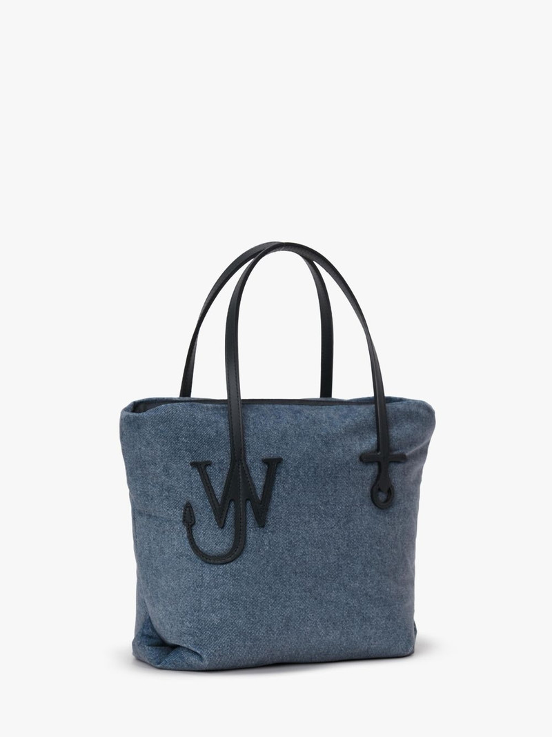 JW Anderson SMALL PUFFY ANCHOR TOTE - VELVET PRINTED DENIM TOTE BAG outlook