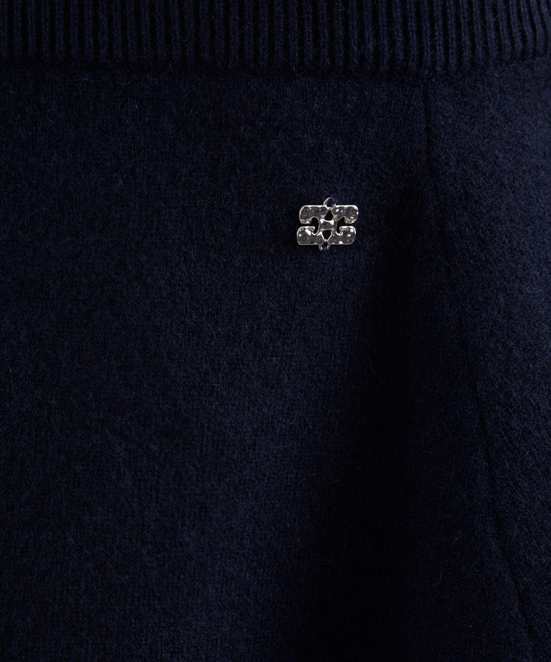 Navy Wool-Cashmere Mini Skirt 5