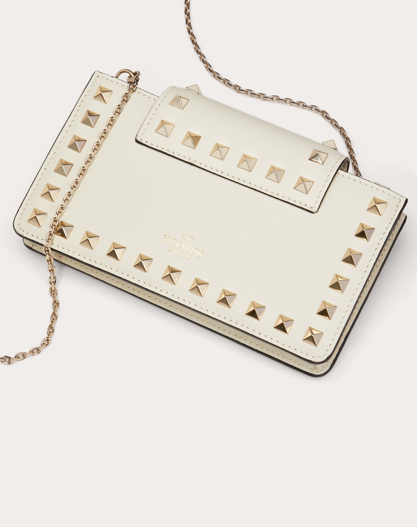 Rockstud Calfskin Phone Case with Chain Strap - 3