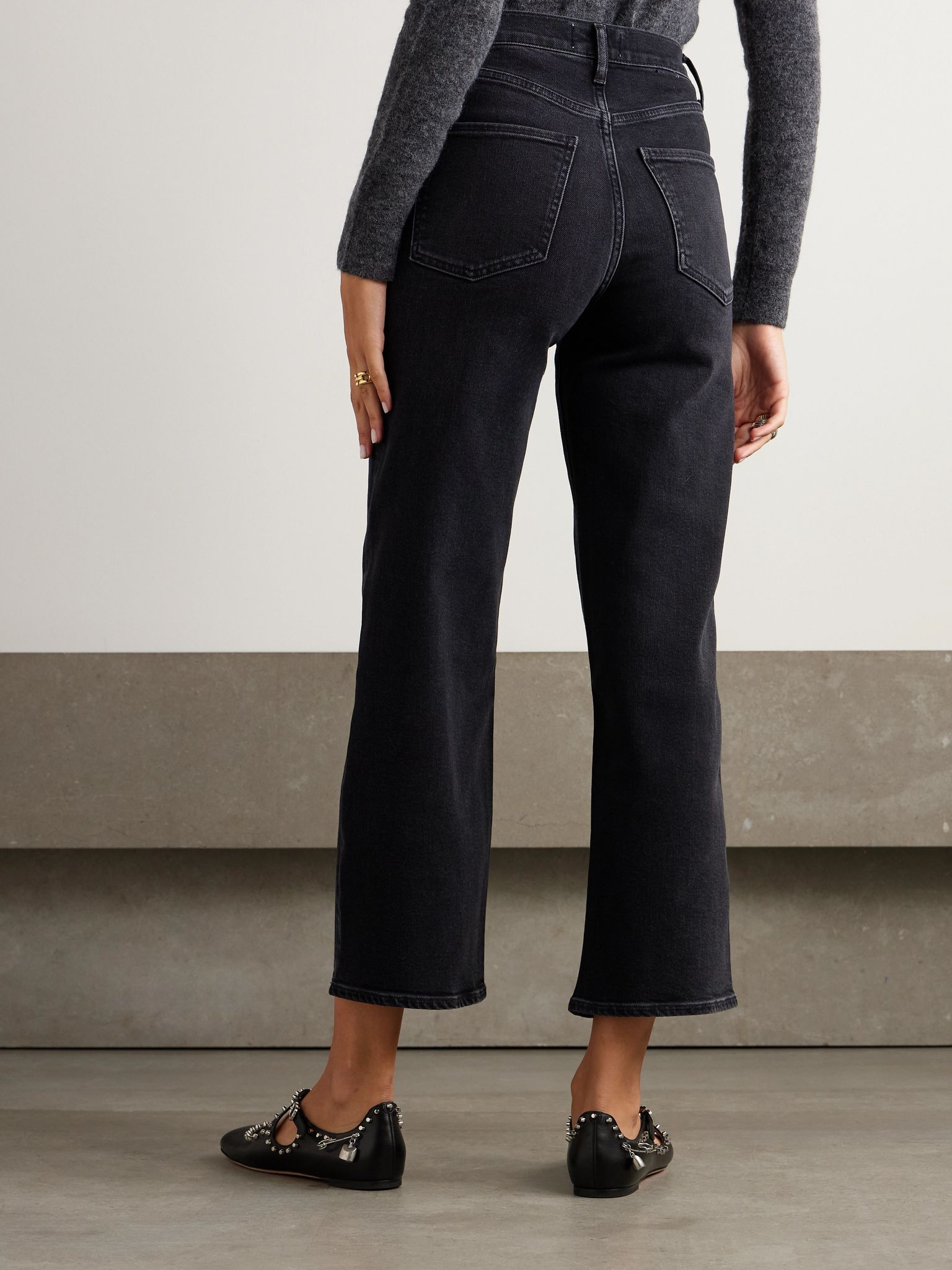 Ren high-rise wide-leg jeans Black - 4