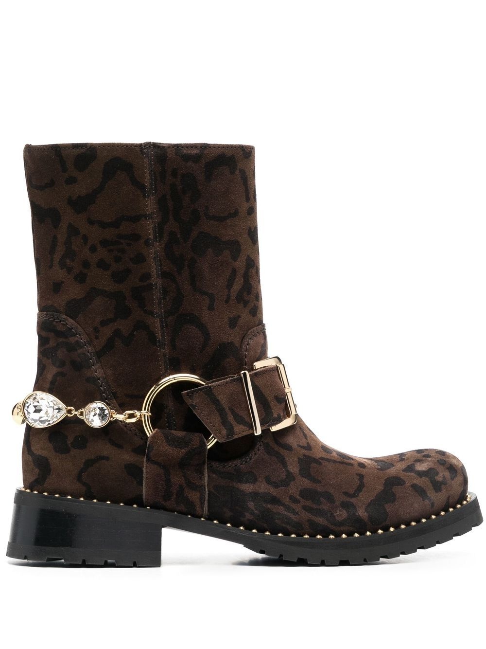 Blake leopard-print biker boots - 1
