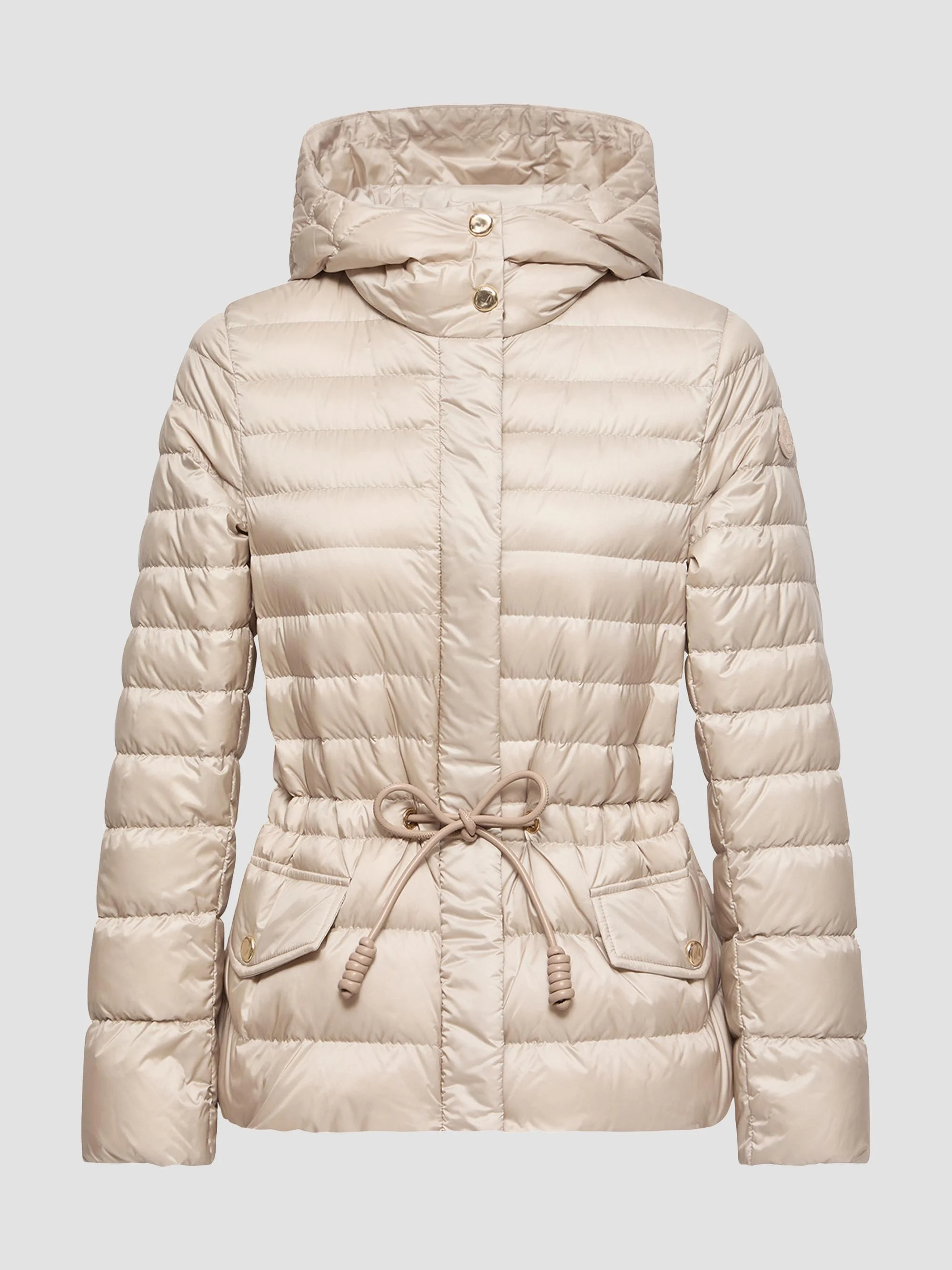 Women's Raies Puffer Coat with Hood - Light Beige - 1