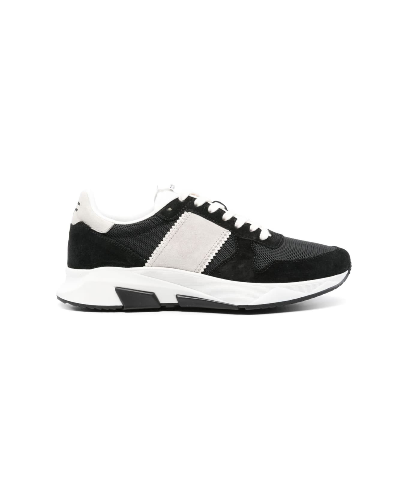 Suede And Technical Material Low Top Sneakers - 1