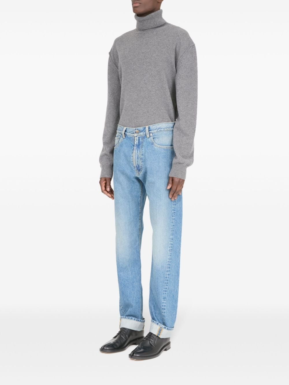 Turn-up cotton jeans - 6