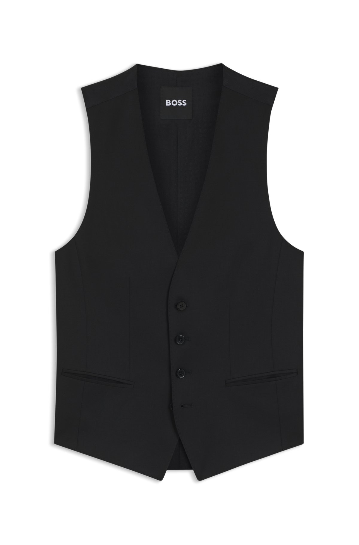 SINGLE-BREASTED WAISTCOAT IN VIRGIN-WOOL SERGE - 1