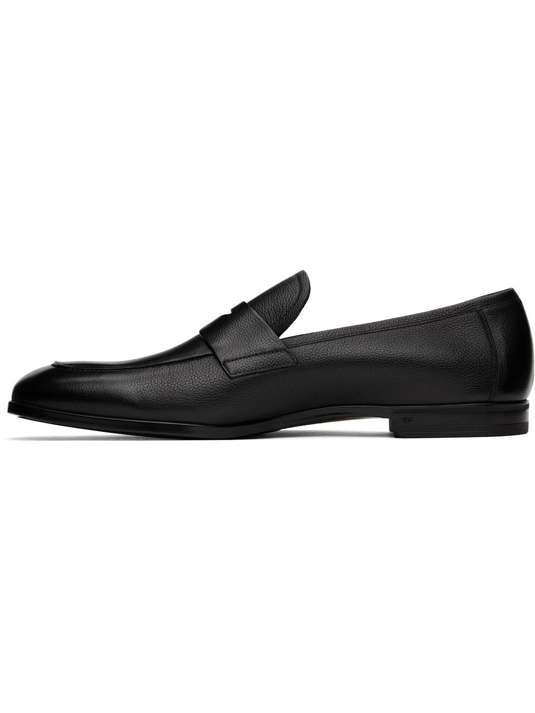 Black Supple Grain Leather Sean Penny Loafers - 3