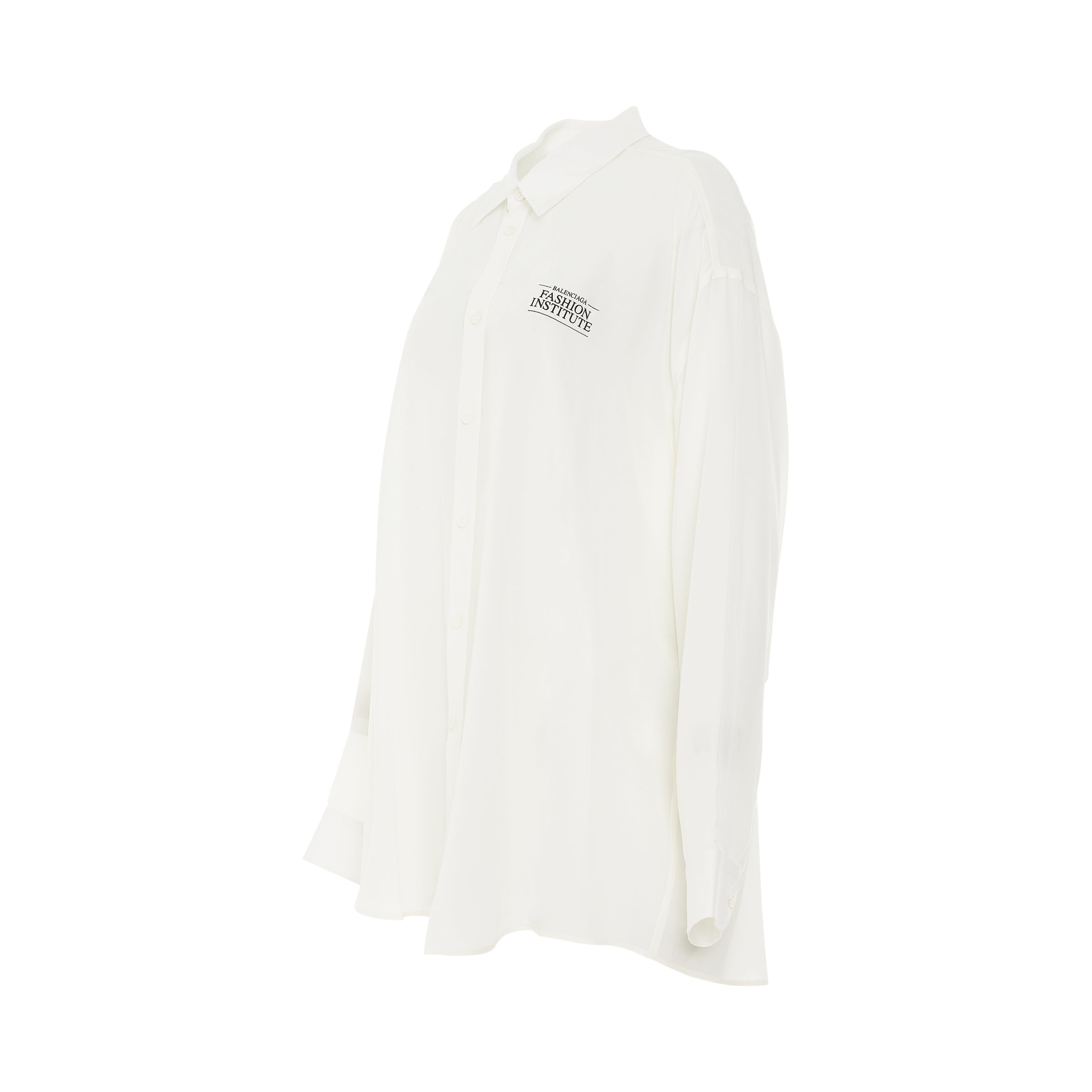 Light Silk Crepe Fluid Blouse in White - 2