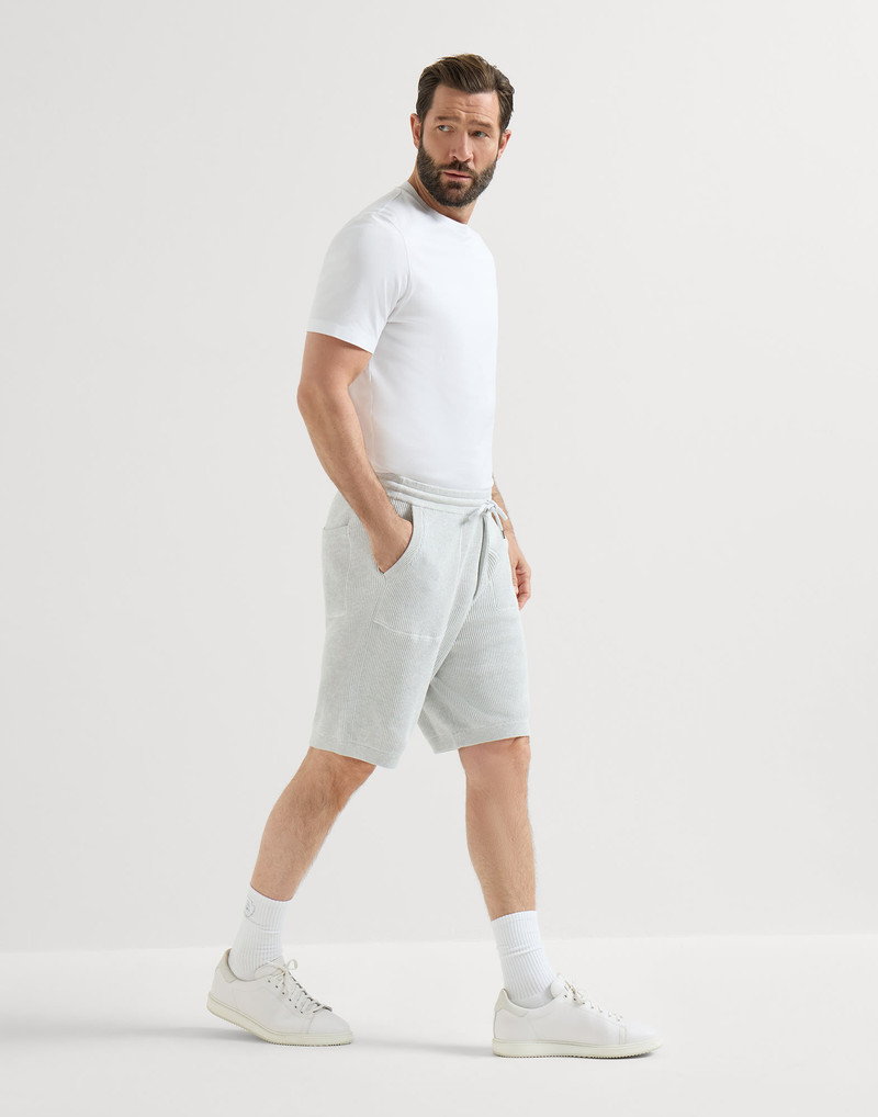 Cotton English rib knit Bermuda shorts 5