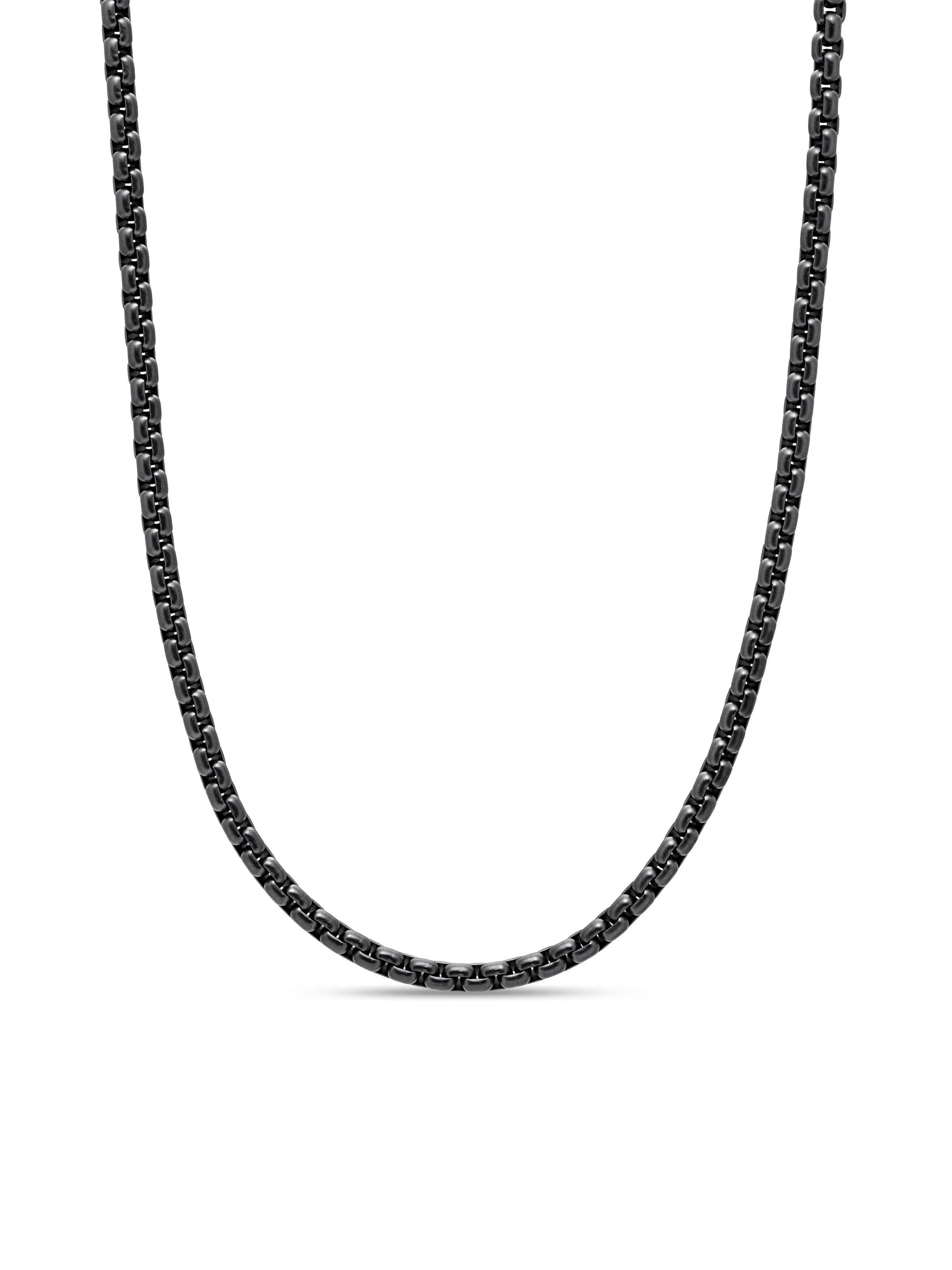 Men's PVD-Coated Stainless Steel Box Chain Necklace - Stainless Steel - 1