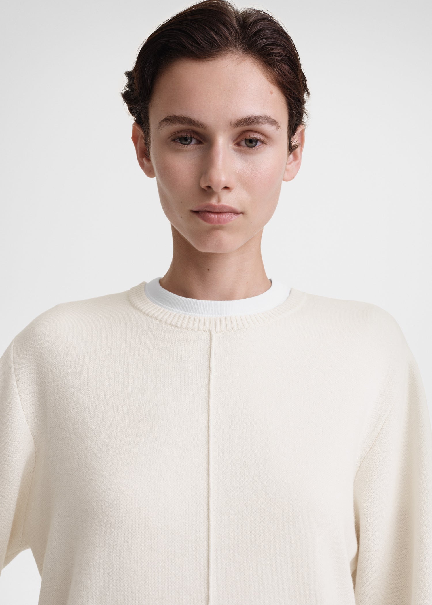 Cotton cashmere sweatshirt macadamia - 5