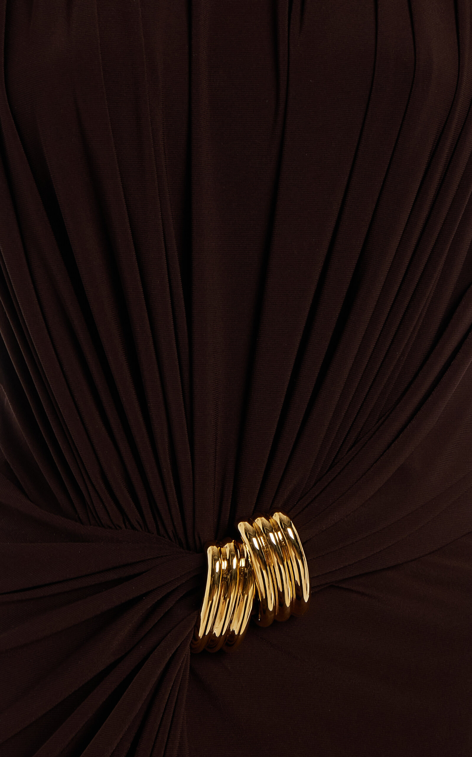 The Serena Draped Jersey Maxi Dress brown - 6