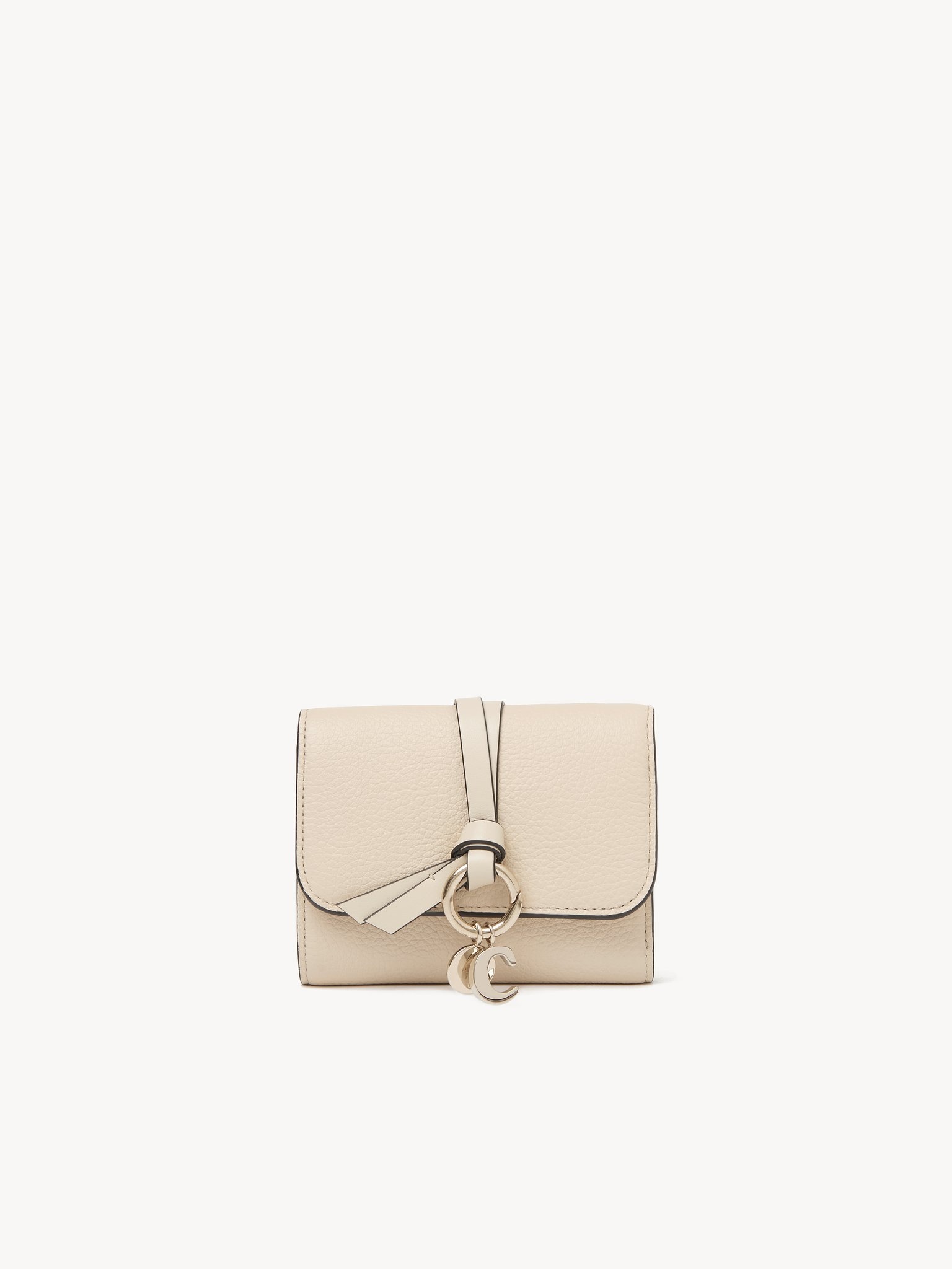 SMALL ALPHABET TRIFOLD IN GRAINED & SHINY LEATHER - 1