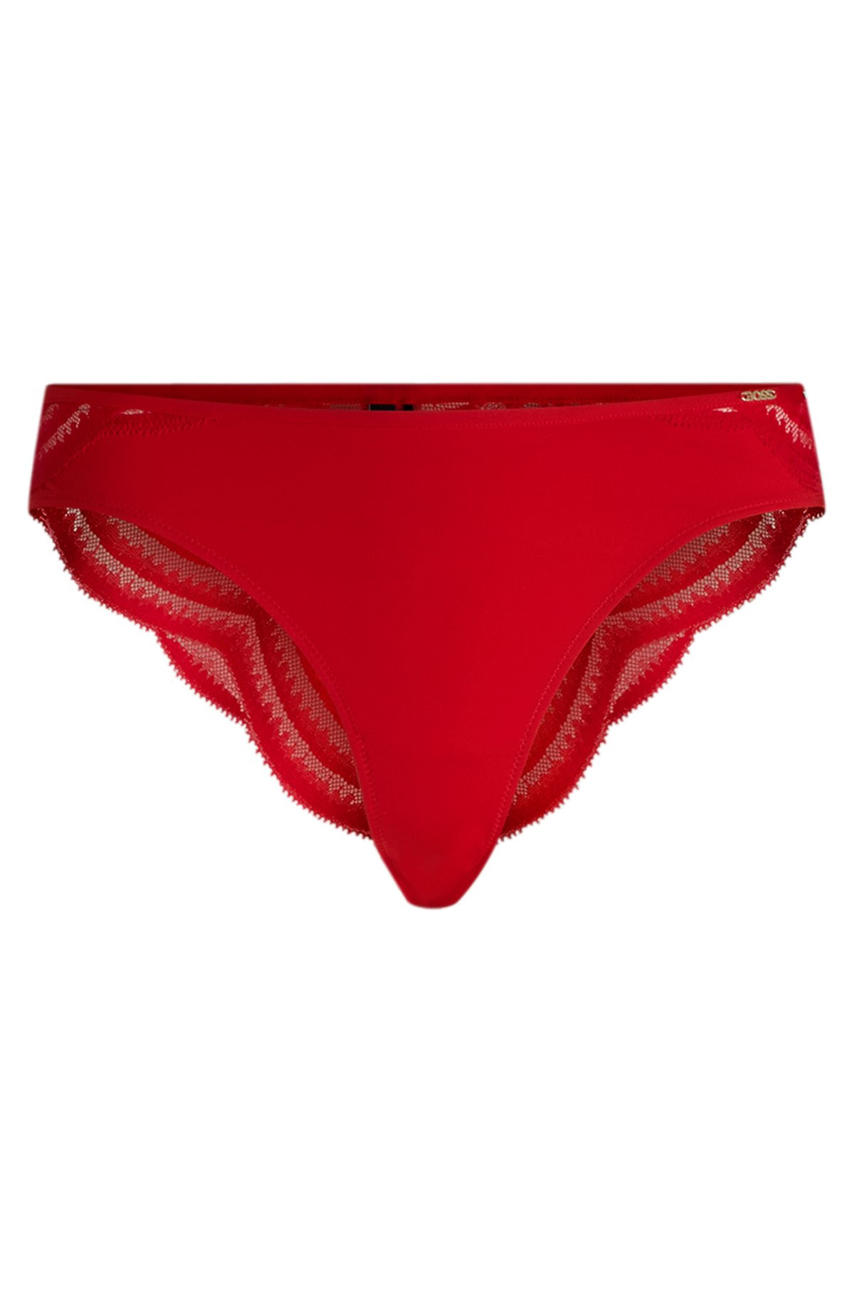 LACE-TRIM BRIEFS WITH LOGO DETAIL - 1