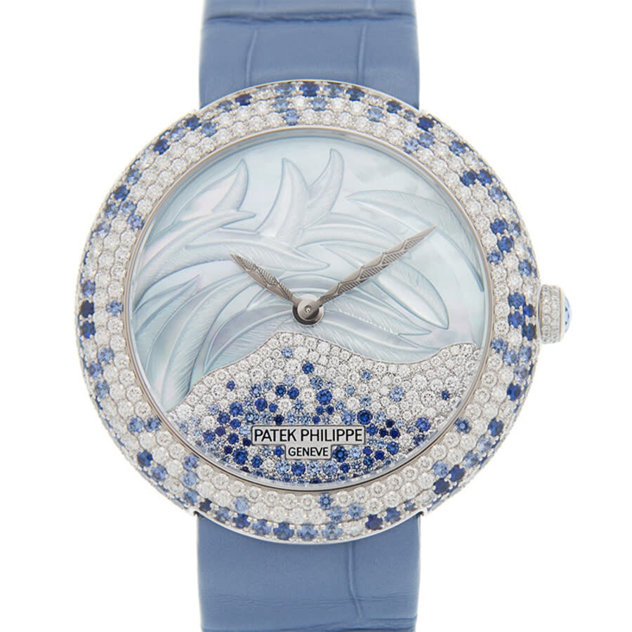 Patek Philippe Calatrava Automatic Mother of Pearl and Blue Sapphire Ladies Watch 4899-901G-001 - 2
