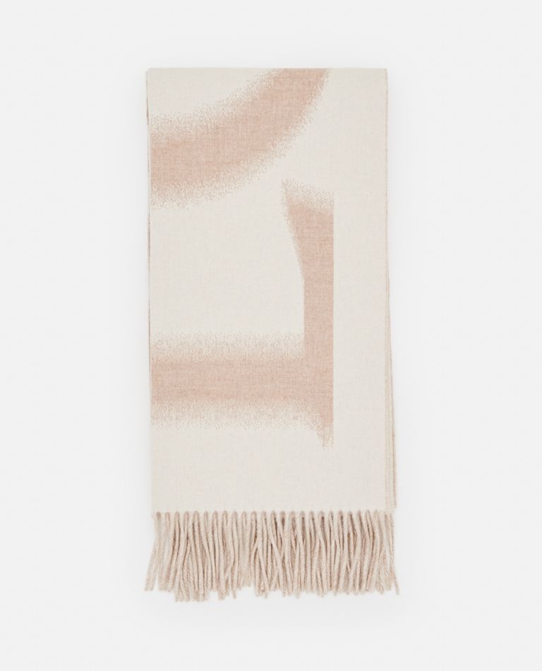 Loewe Fringed printed wool, silk and cashmere-blend scarf - Women - White Scarves and Wraps