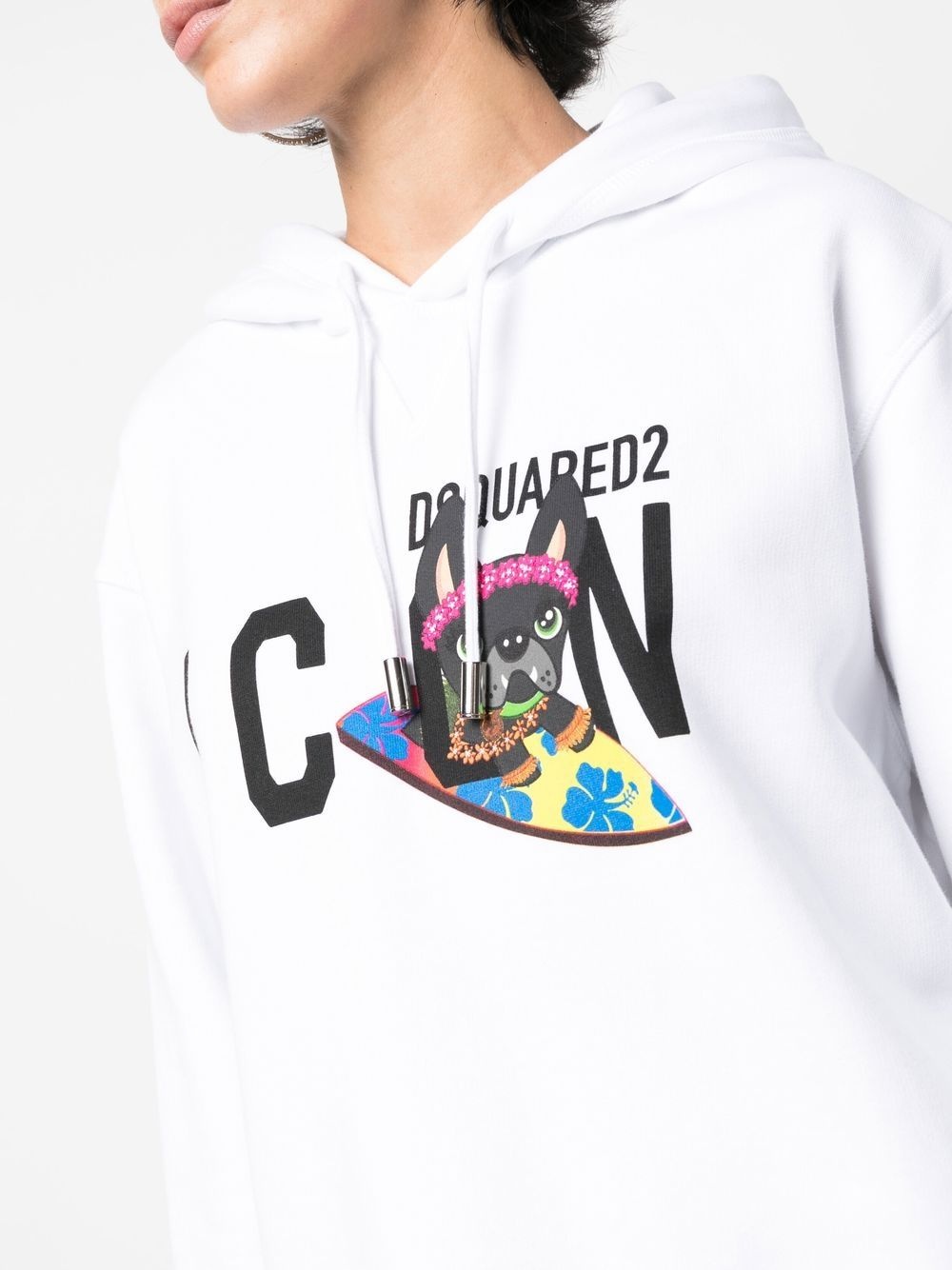 logo-print drawstring hoodie - 5