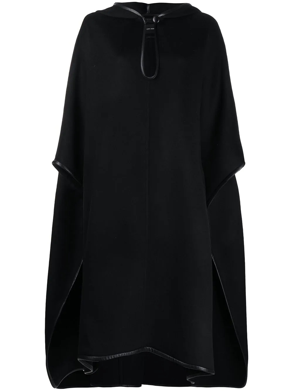 contrasting-trim hooded cape - 1