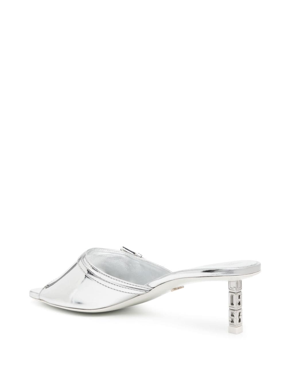 60mm mirrored leather mules - 3