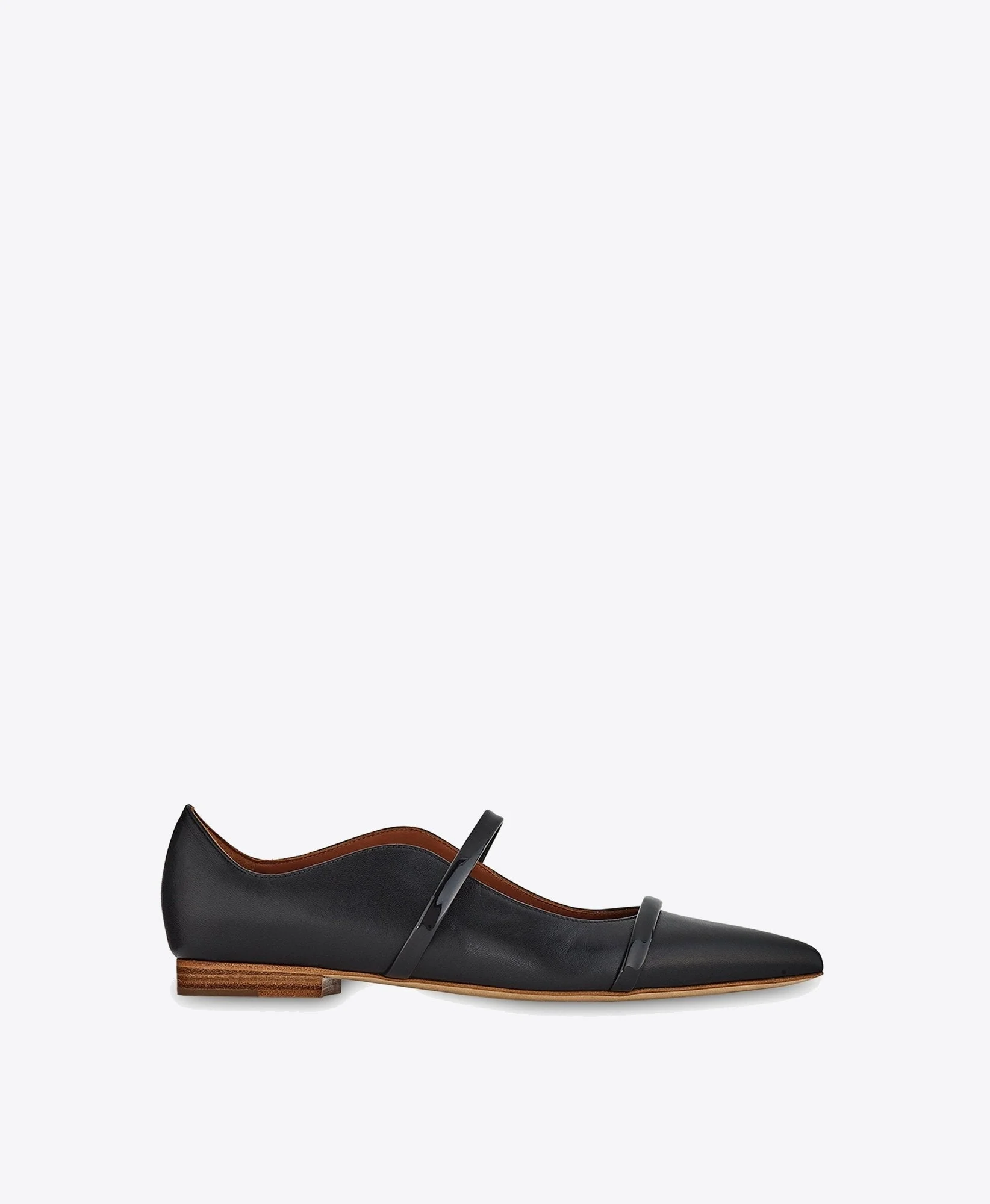 Maureen Black Leather Flat Pumps - 1